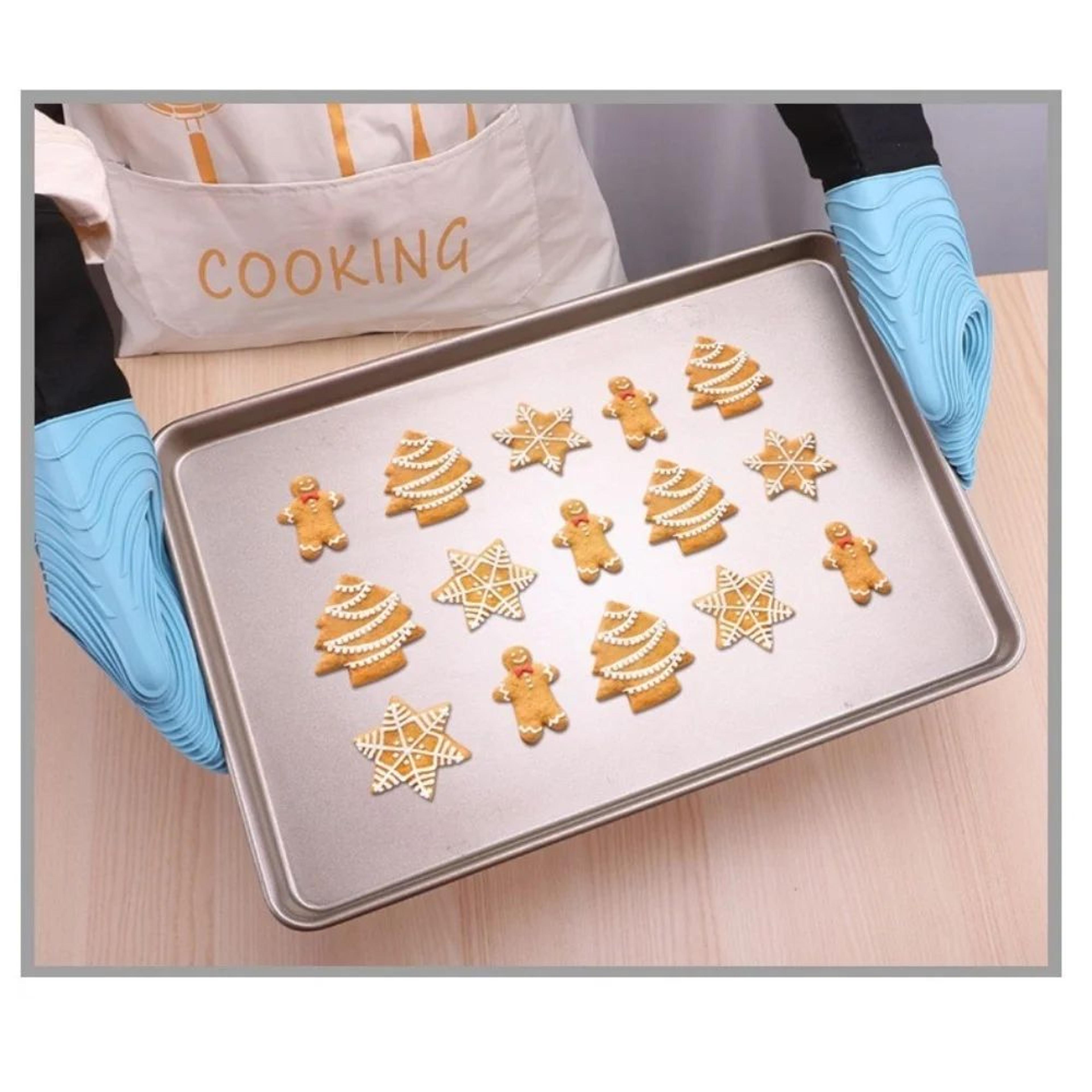 ExtraLong Silicone Oven Mitts HeatResistant BPAFree Cooking  BBQ Gloves EasyClean NonSlip Grip 5