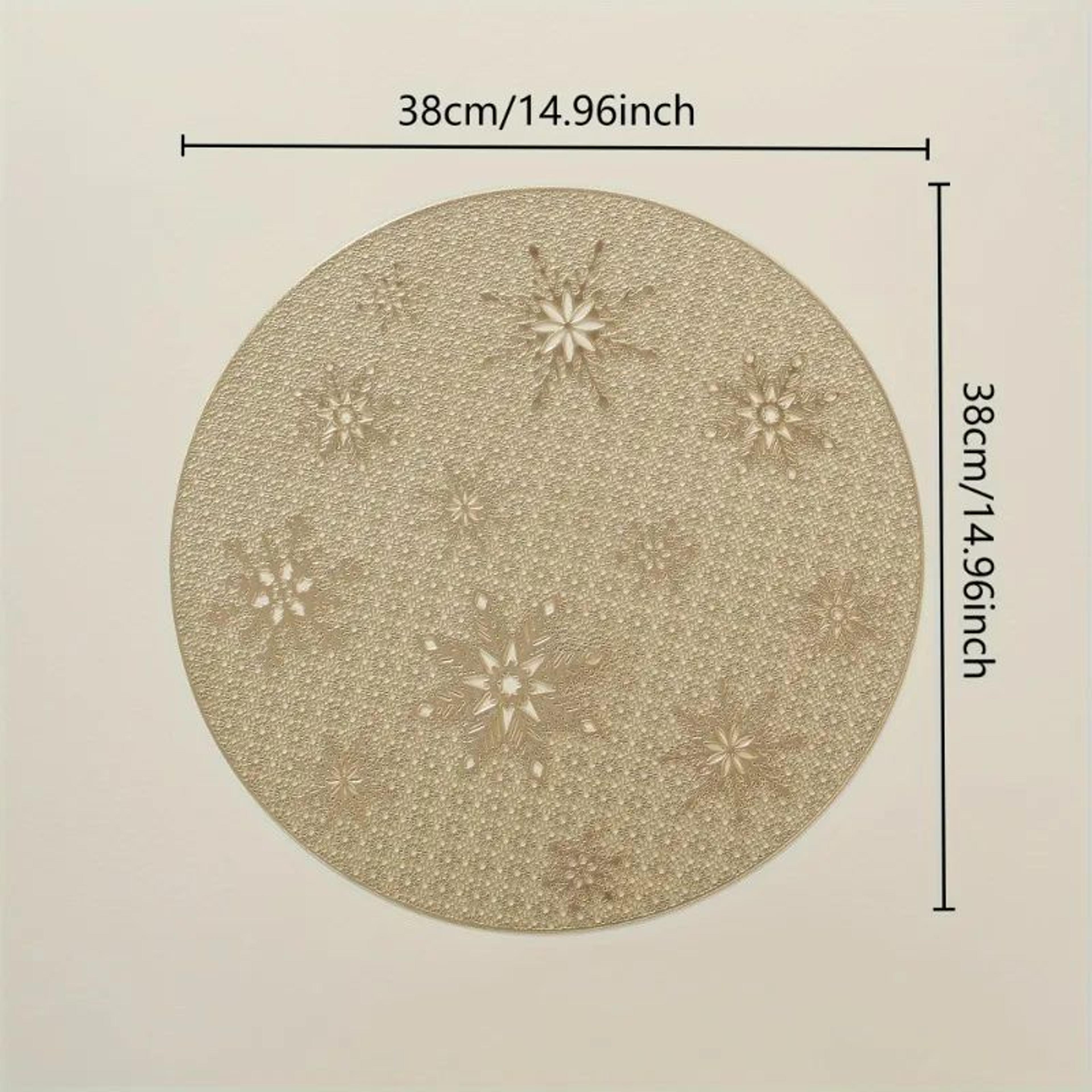 Round PVC Placemats Set  Gold  Silver HeatResistant NonSlip EasyClean Table Mats For Dining  Events 4