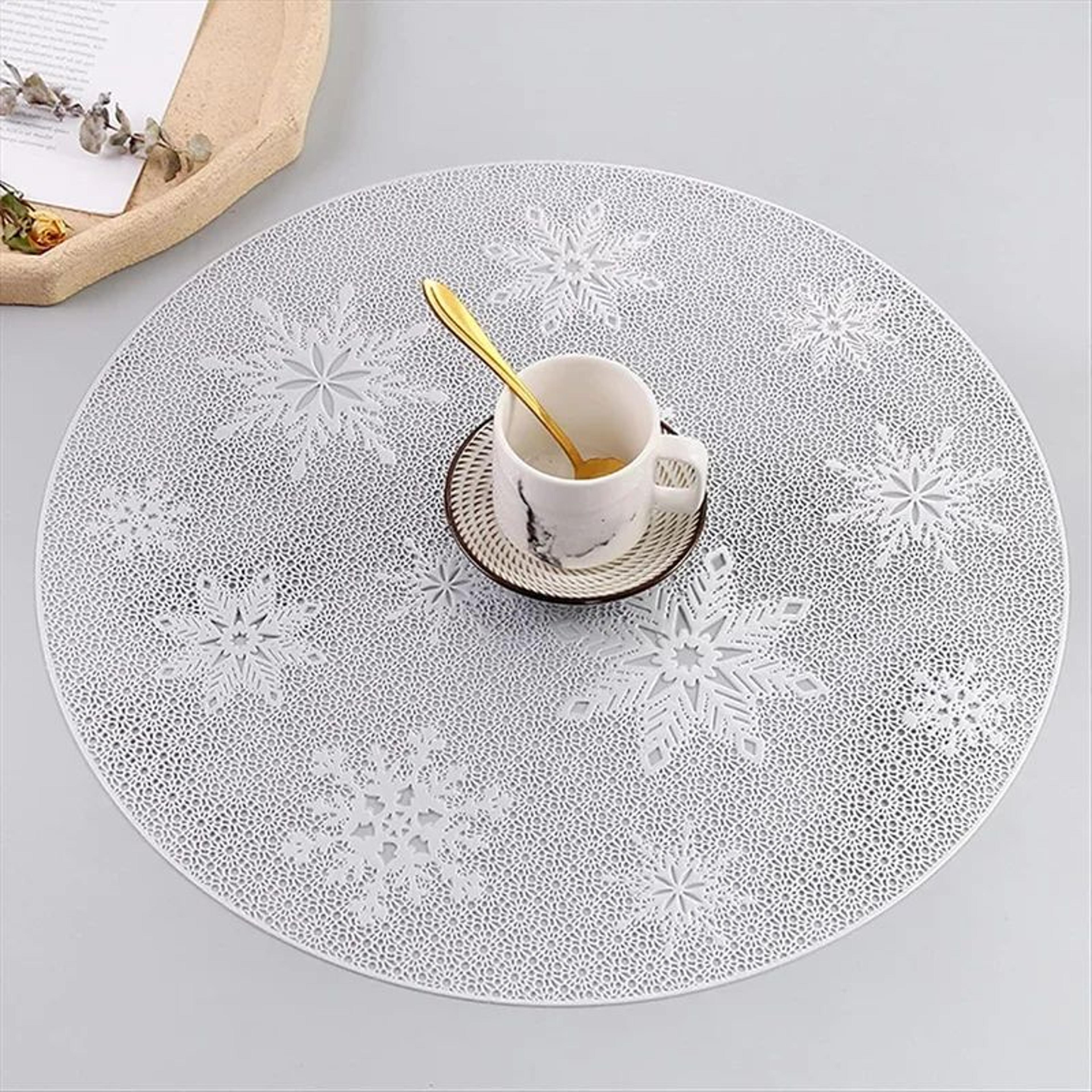 Round PVC Placemats Set  Gold  Silver HeatResistant NonSlip EasyClean Table Mats For Dining  Events 6