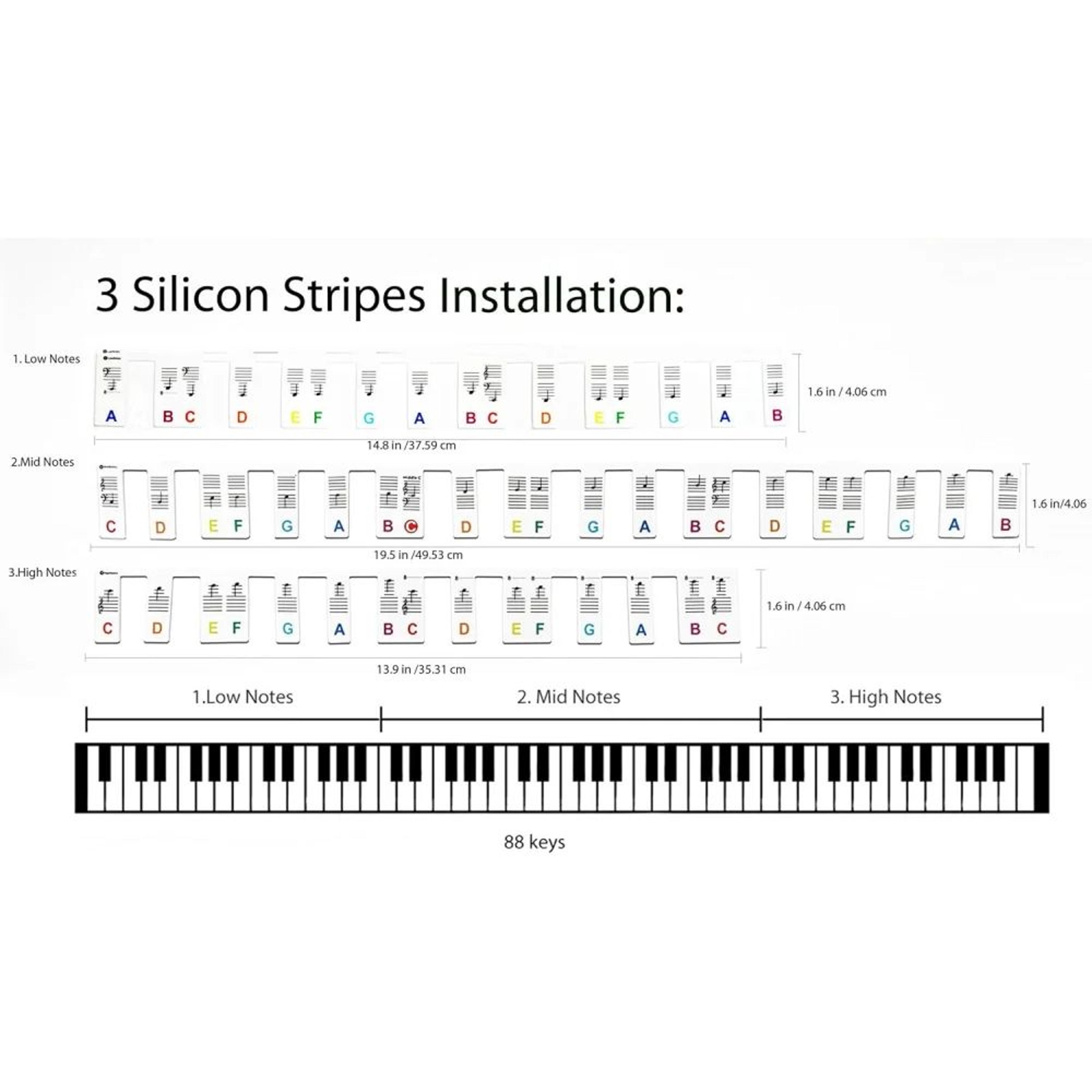 Removable Piano Keyboard Stickers For 8861 Keys  Reusable Piano Note Labels For Faster Learning Beg 1