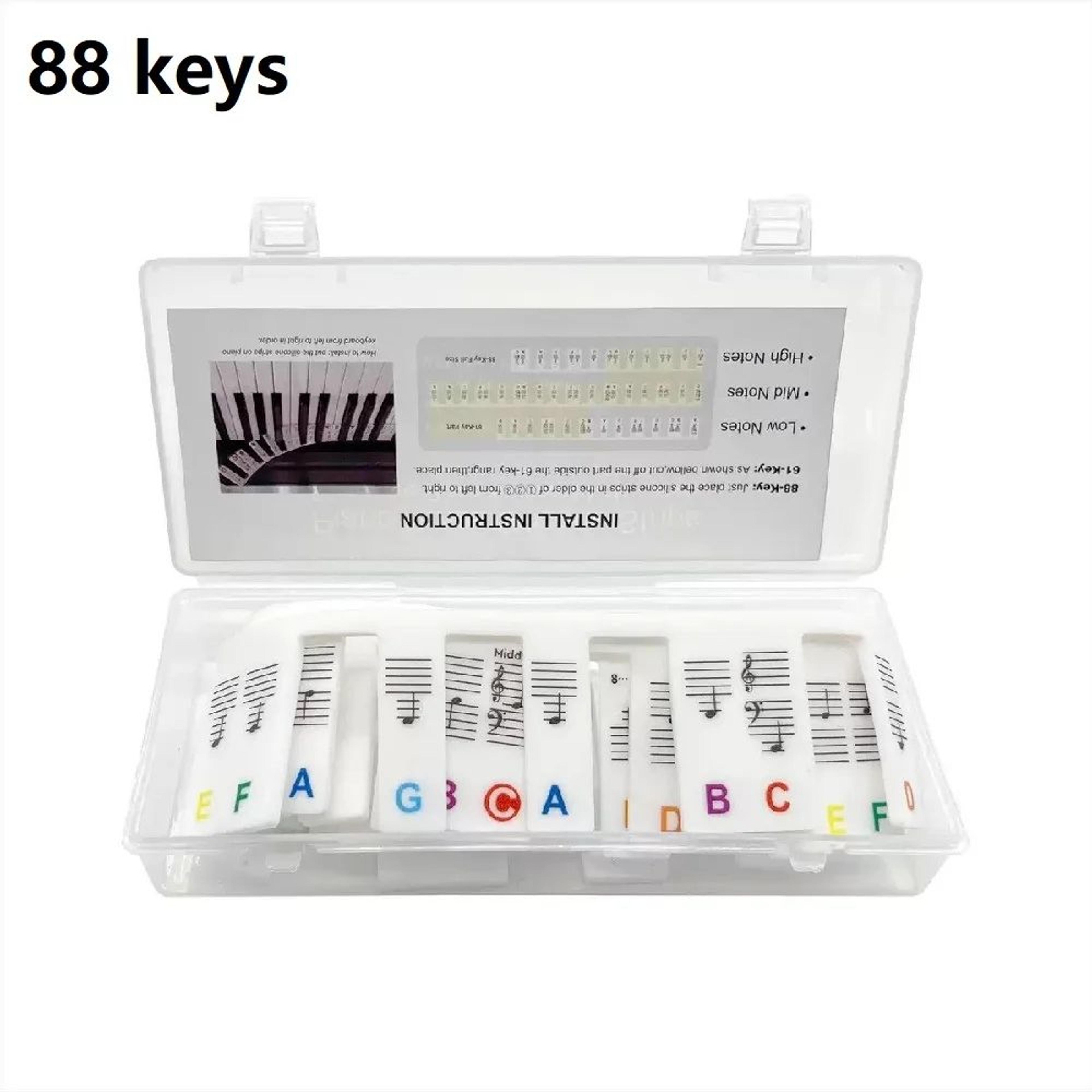 Removable Piano Keyboard Stickers For 8861 Keys  Reusable Piano Note Labels For Faster Learning Beg 9