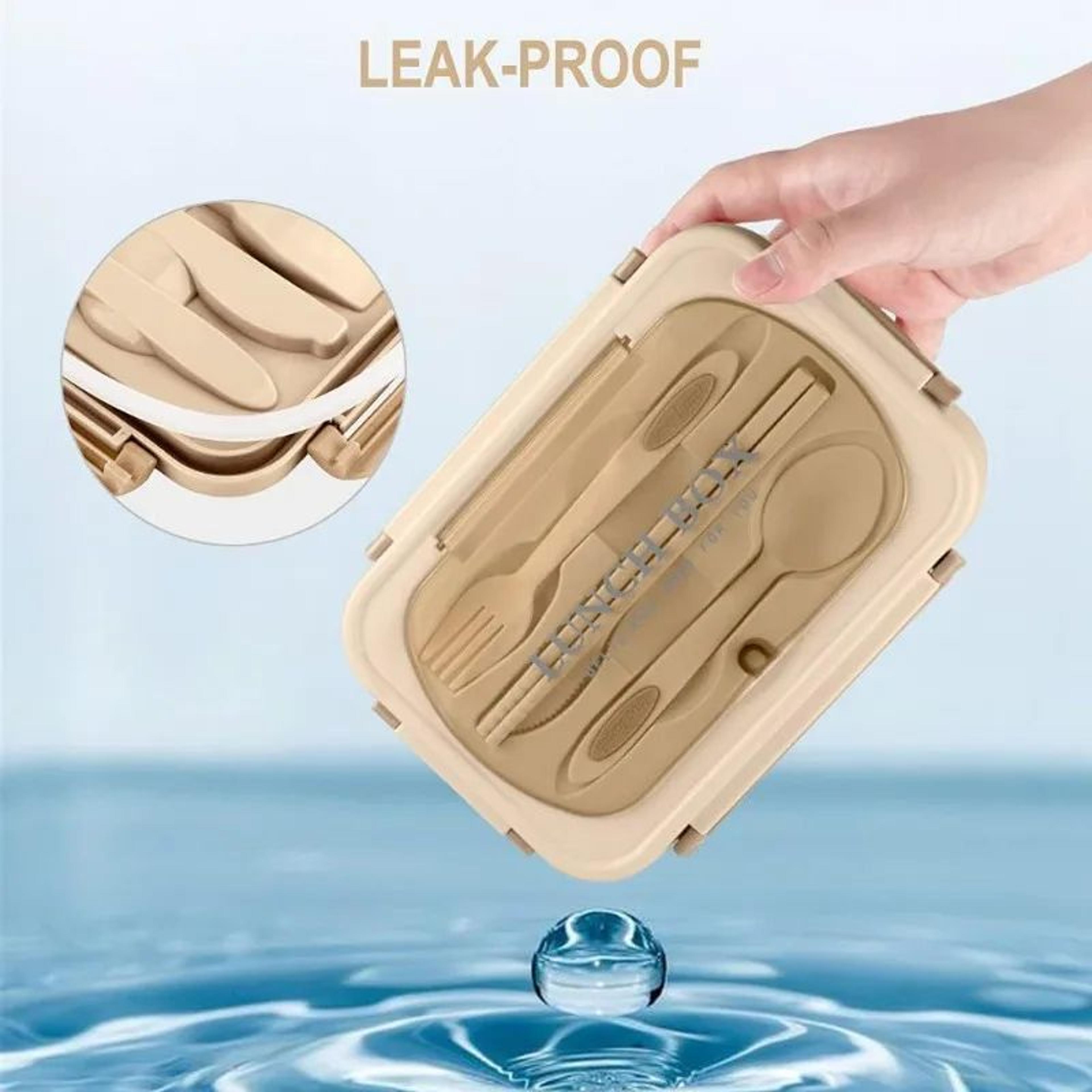 Leakproof Bento Lunch Box 1200ml  3 Compartment Microwave Safe Lunch Container With Utensils 5