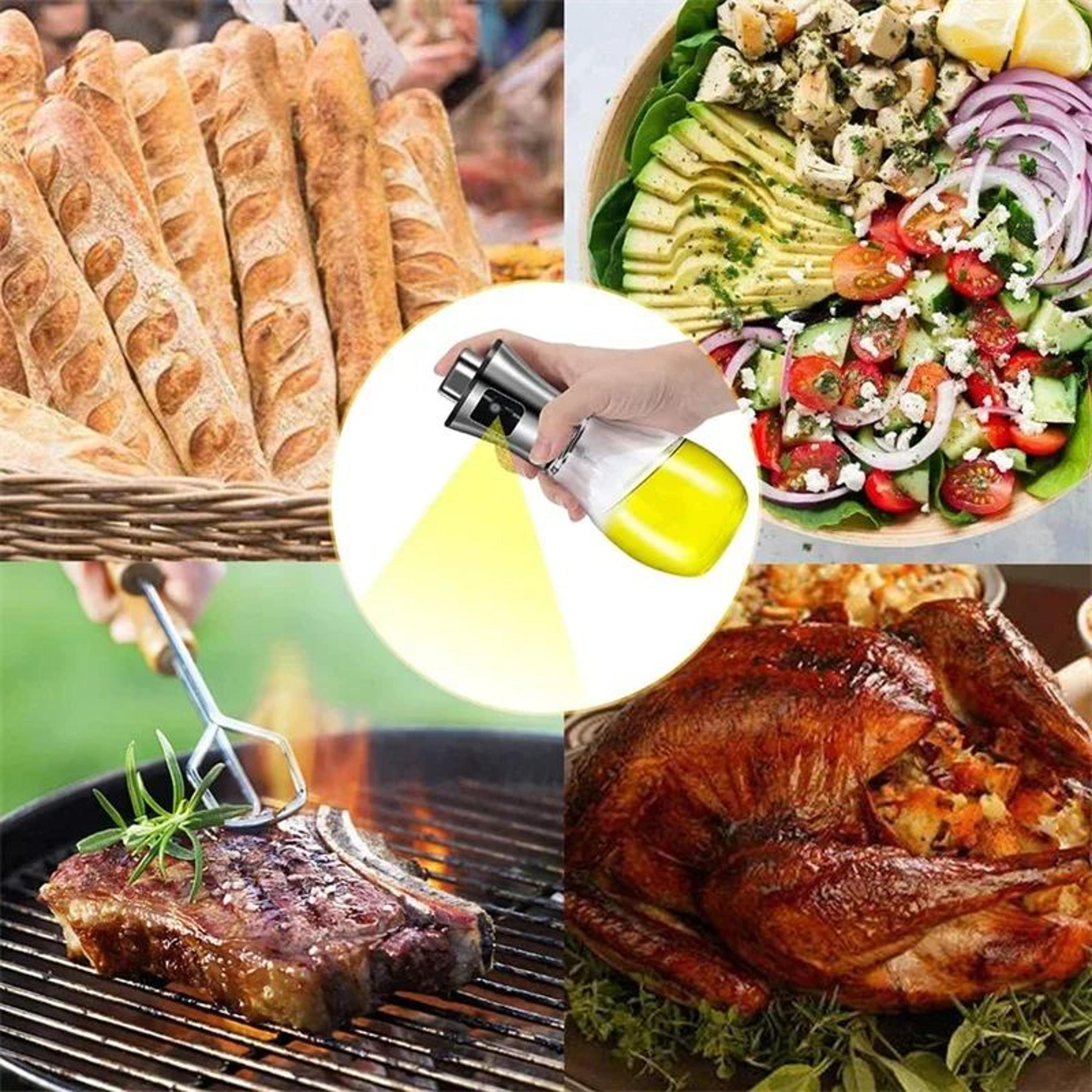 Stainless Steel Oil Sprayer For Cooking 200ml With Funnel  Refillable Olive Oil Sprayer For Air Fry 5