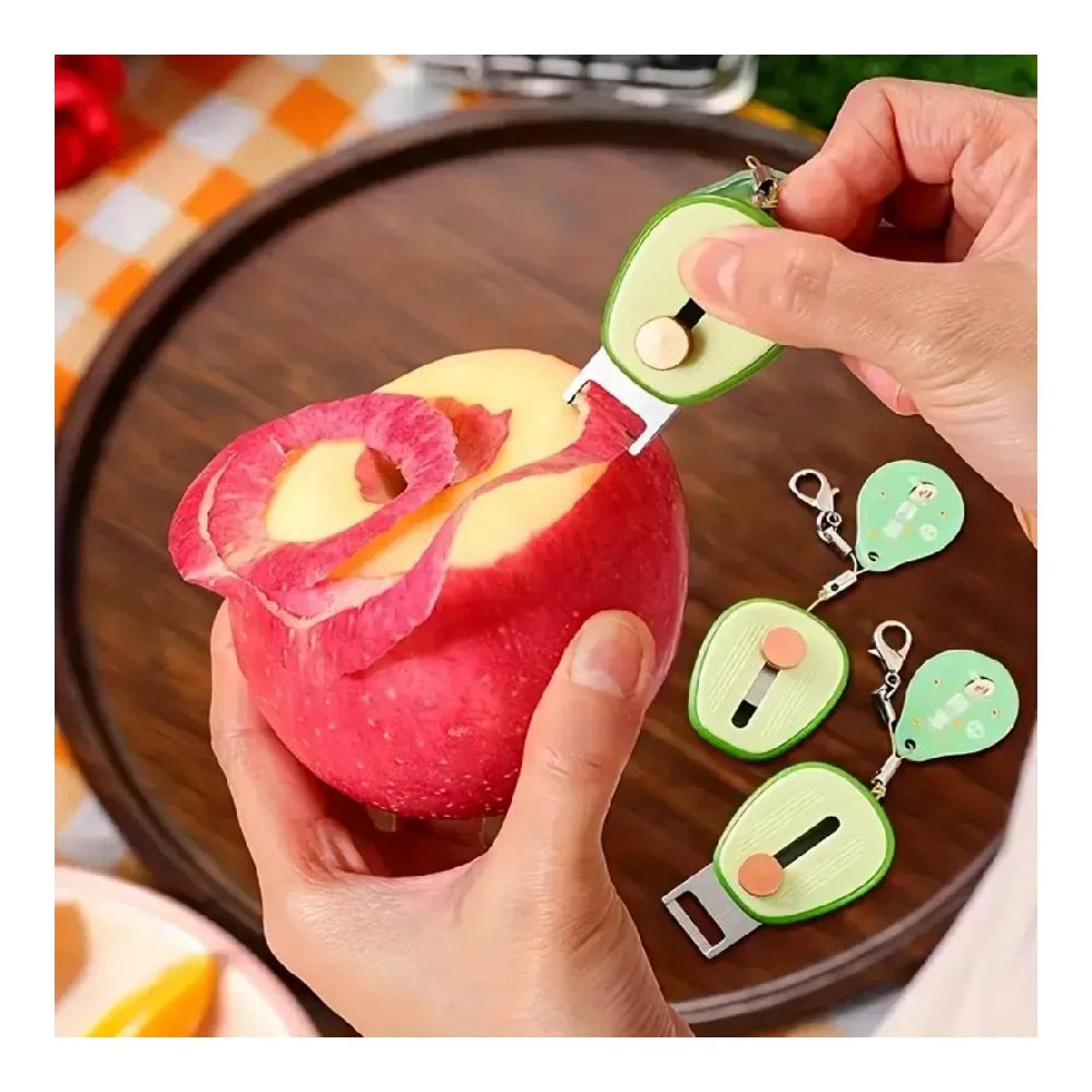 AvocadoShaped Stainless Steel Fruit And Vegetable Peeler With Keychain  Portable Mini Kitchen Tool 3