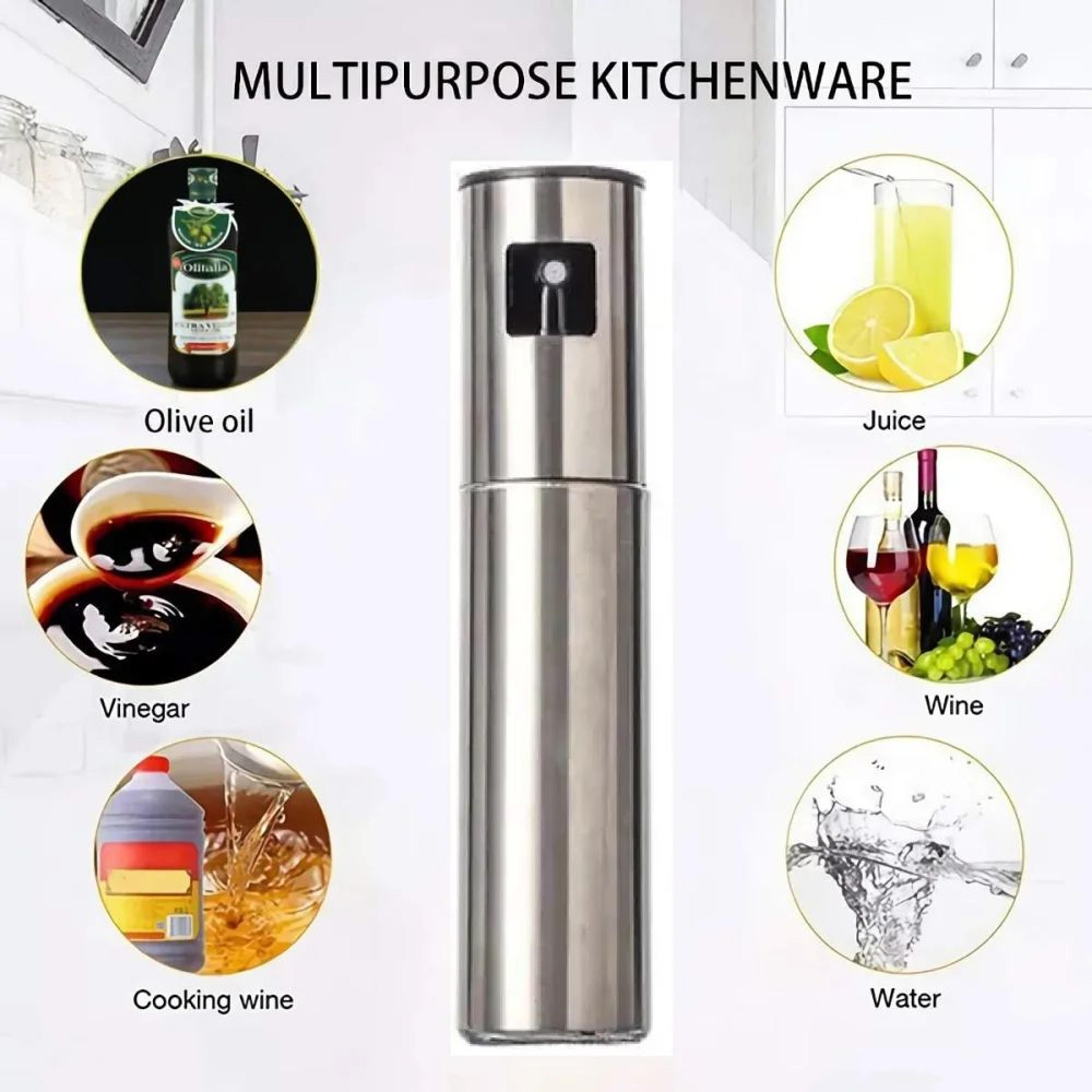 Stainless Steel 100ml Olive Oil Sprayer Mister  Refillable Cooking  Vinegar Spray Bottle For Air Fr 4