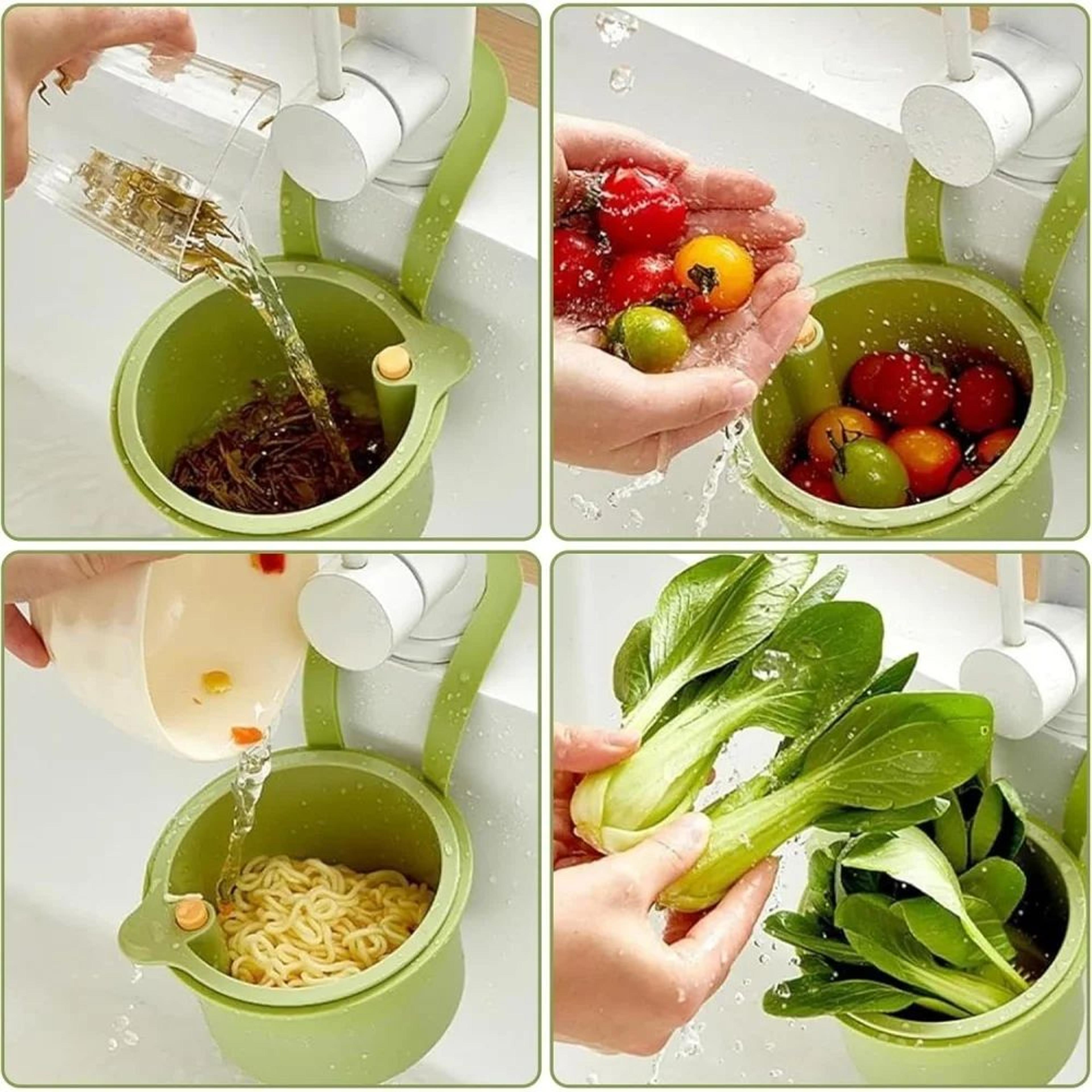 Sink Hanging Strainer Basket With Openable Bottom NoDrill Kitchen Sink Drain Filter  Food Waste Cat 4