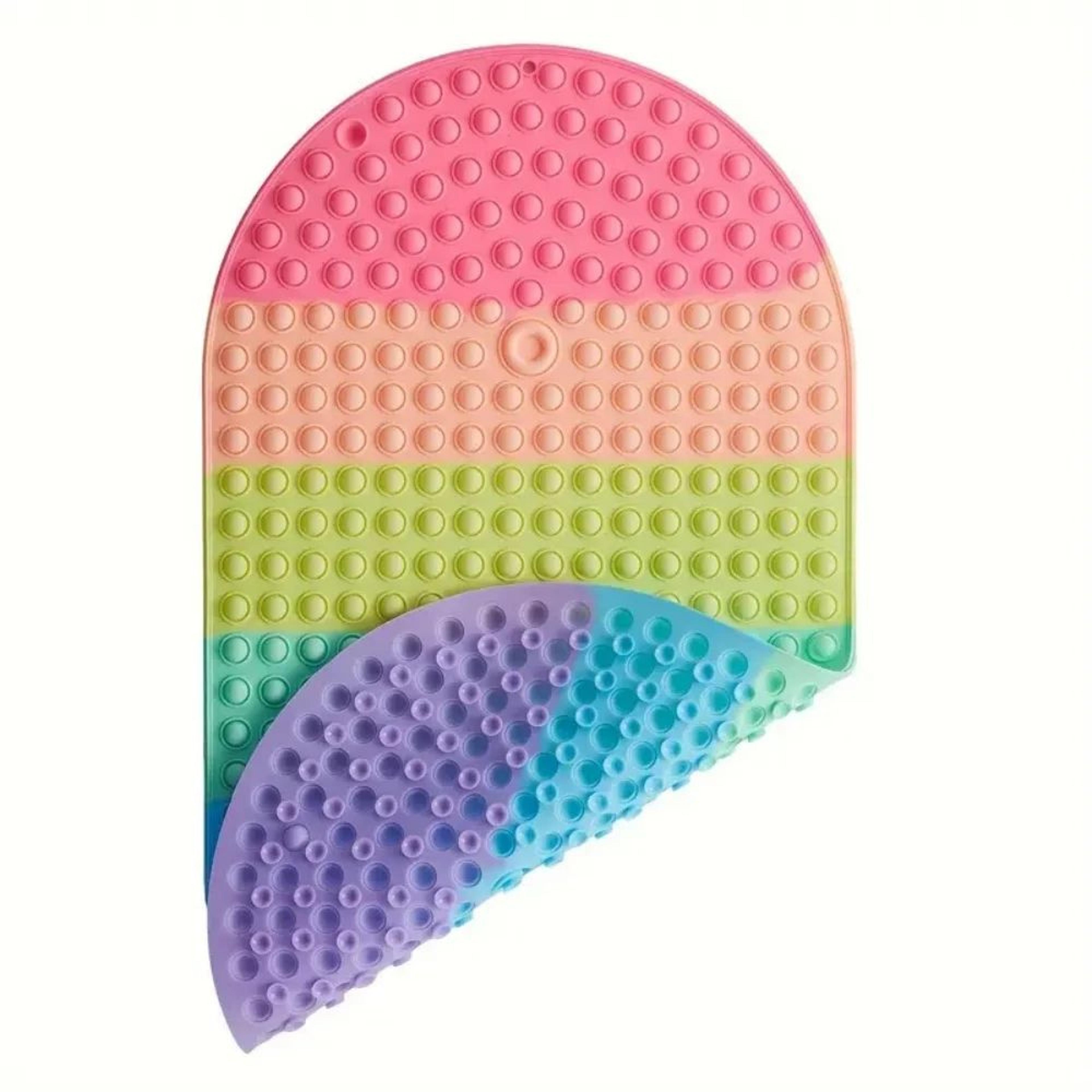 Colorful Silicone Non Slip Bathtub Mat With Suction Cups  Pop Bubbles  Soft Foldable Machine Washab 6
