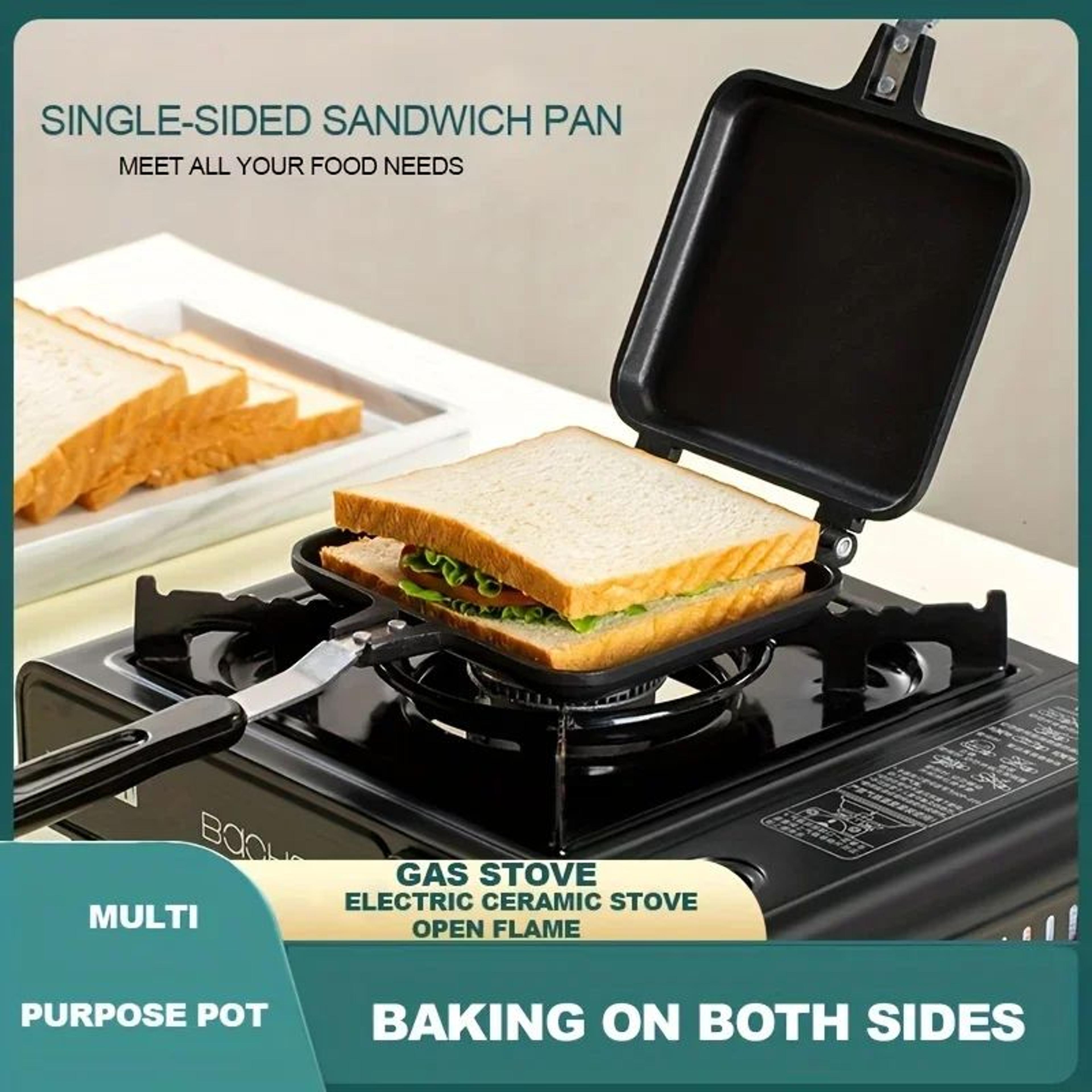 NonStick Stovetop Sandwich Maker Grill Pan DoubleSided Toastie  Waffle Press 1