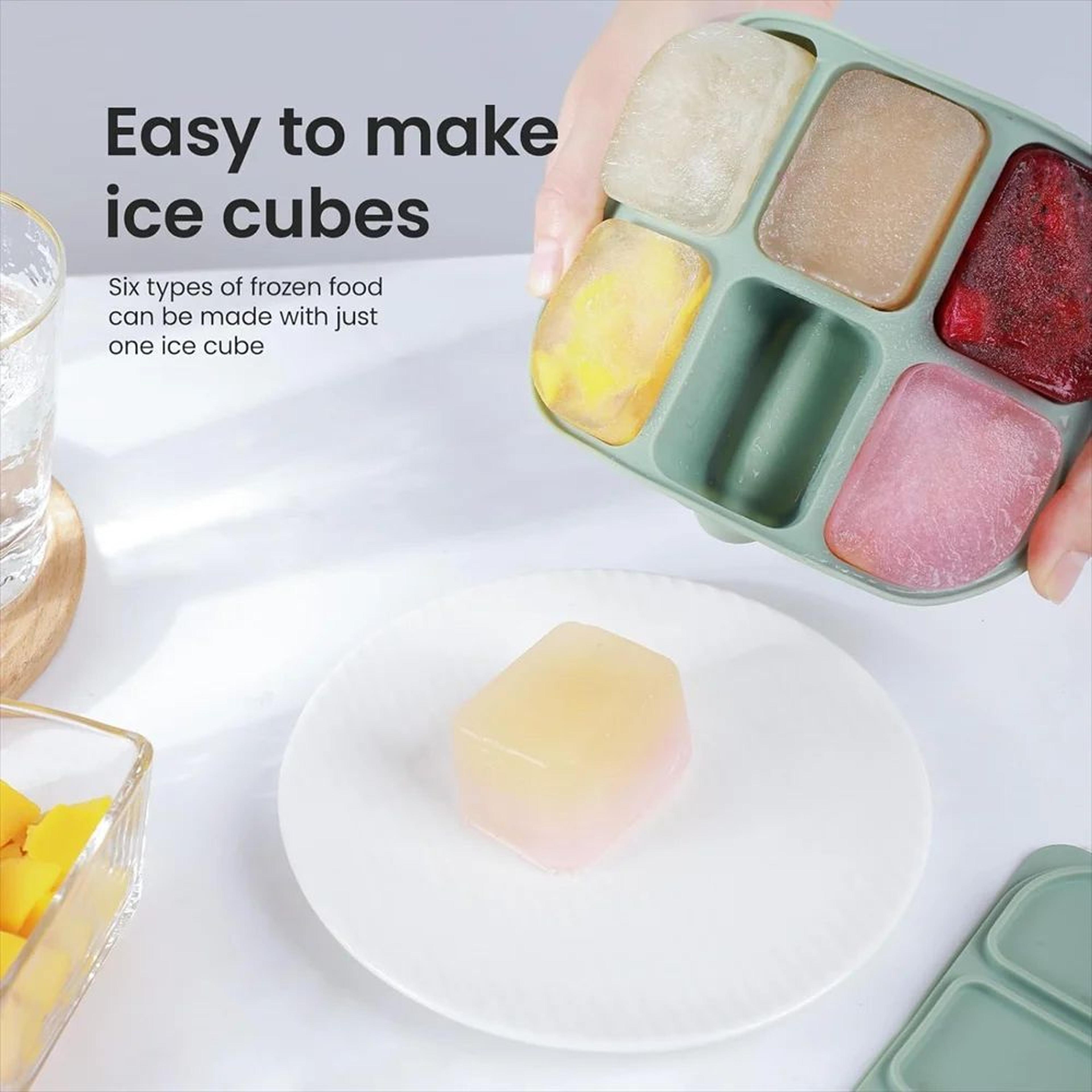 Stackable Large Silicone Ice Cube Tray With Lid  EasyRelease Square Whiskey Ice Mold 4