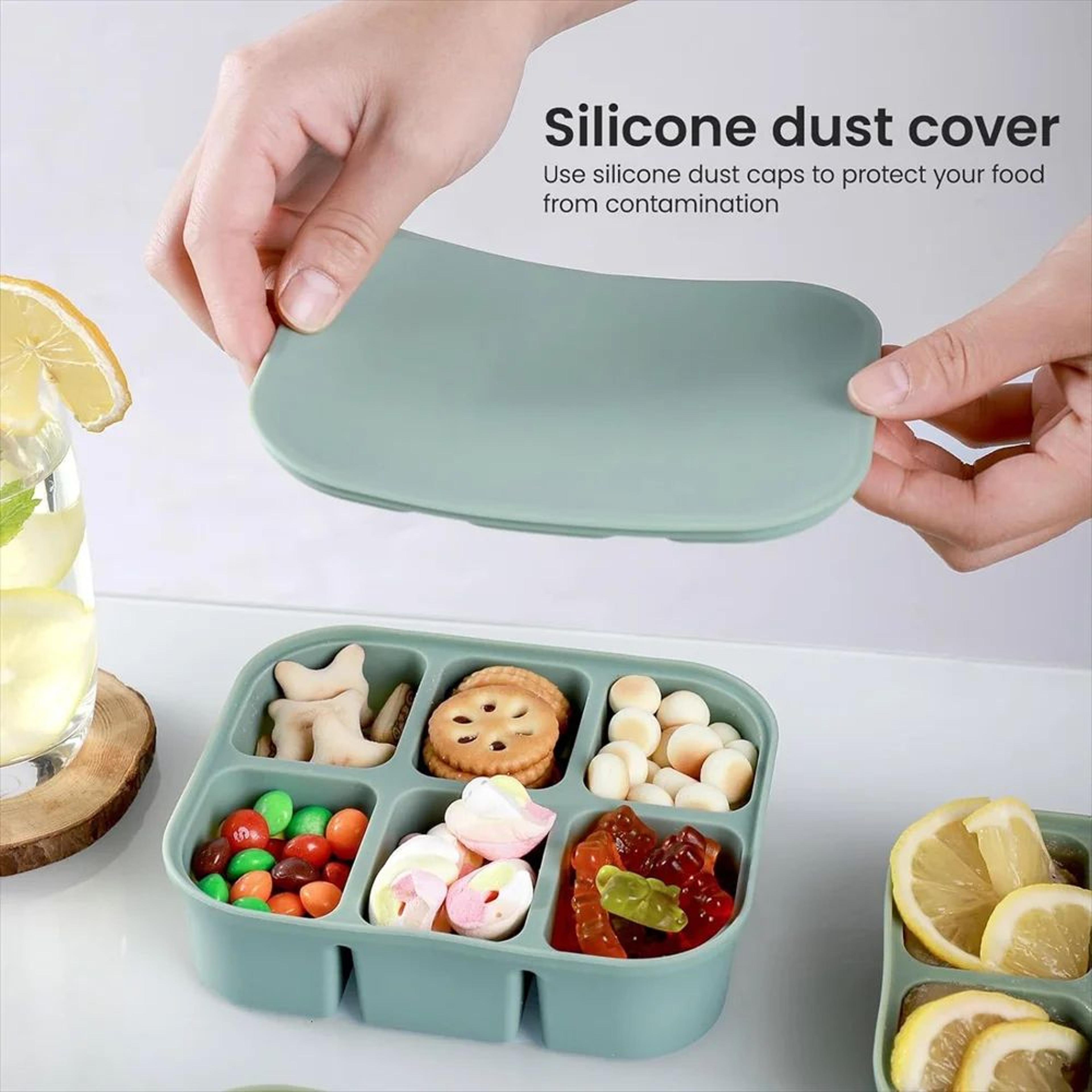Stackable Large Silicone Ice Cube Tray With Lid  EasyRelease Square Whiskey Ice Mold 5