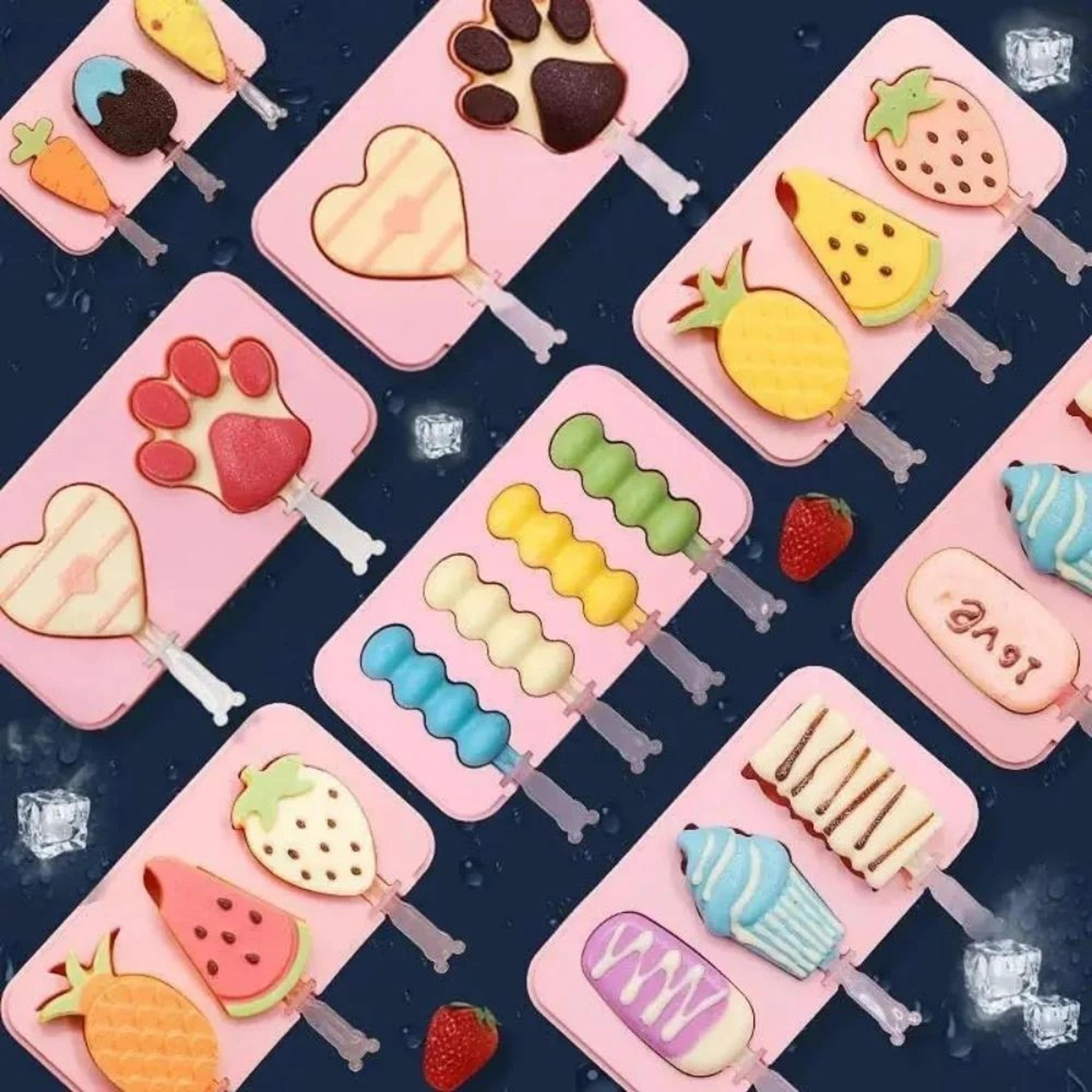 Cartoon Animal Silicone Popsicle Mold Set  Mini Reusable Ice Cream Molds With Lids For DIY Frozen T 5