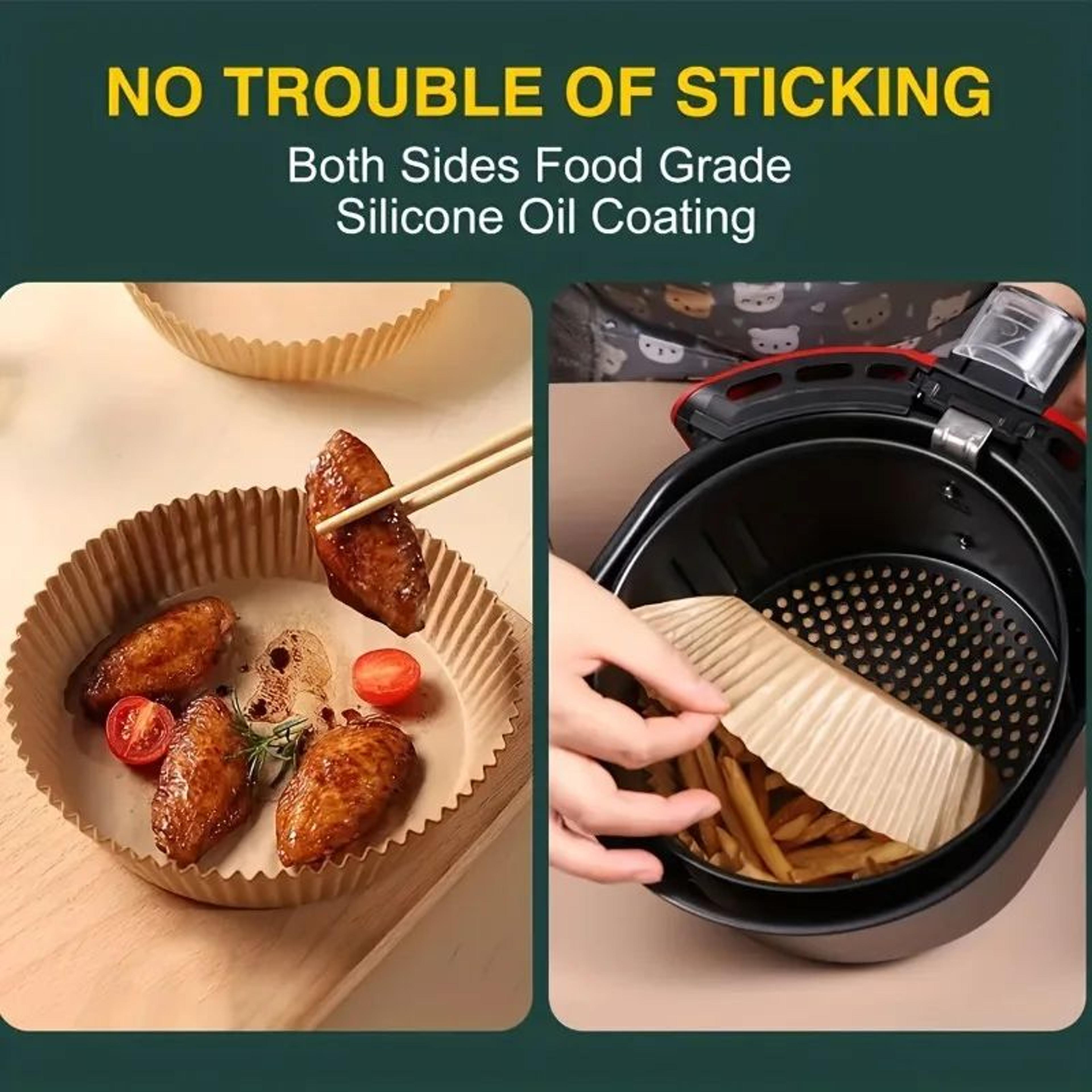 Air Fryer Paper Liners 50100PCS  Air Fryer Liners For MessFree Cooking OilProof Parchment Paper Lin 3