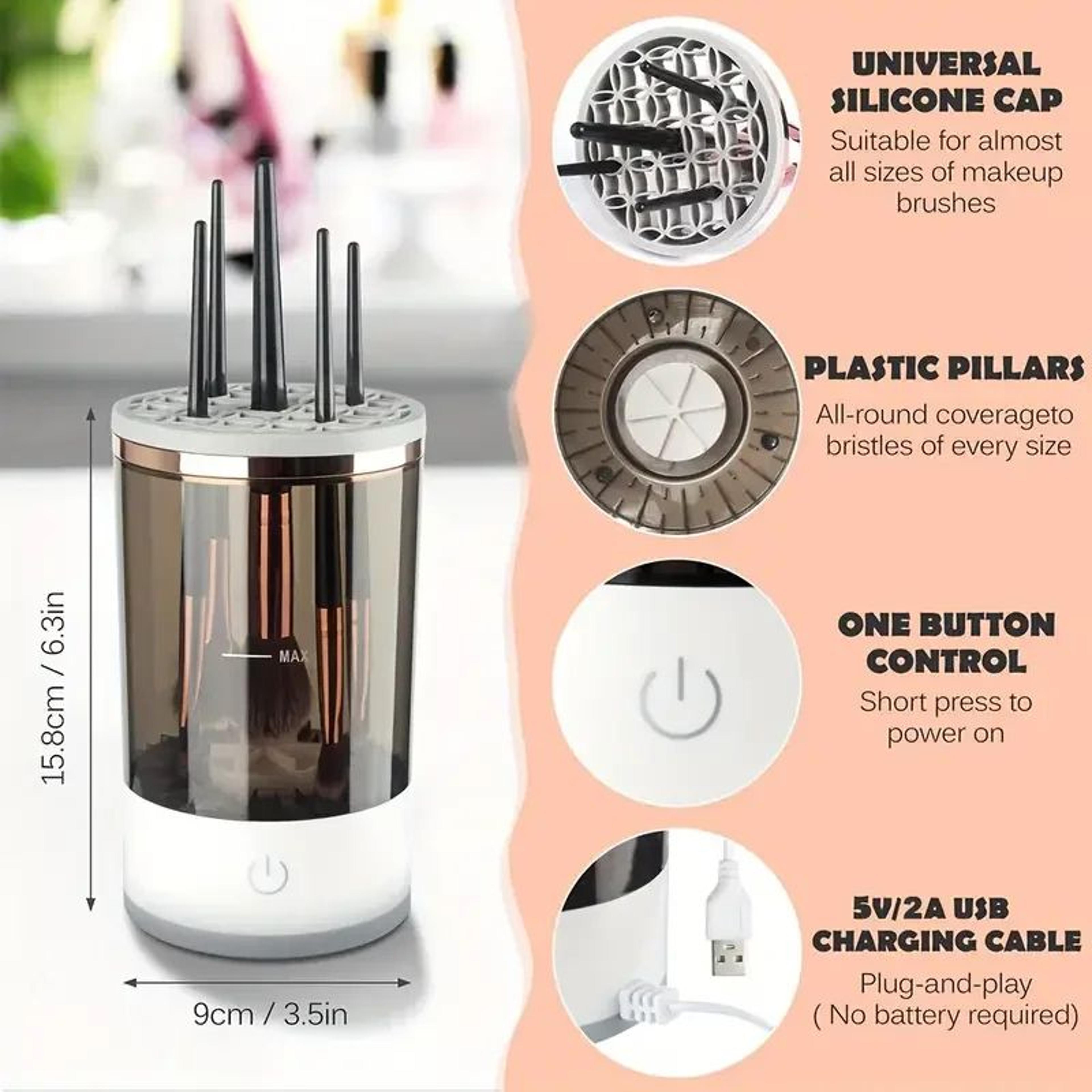 USB Electric Makeup Brush Cleaner  Spinner Kit  Fast Deep Clean For All Brush Sizes 1