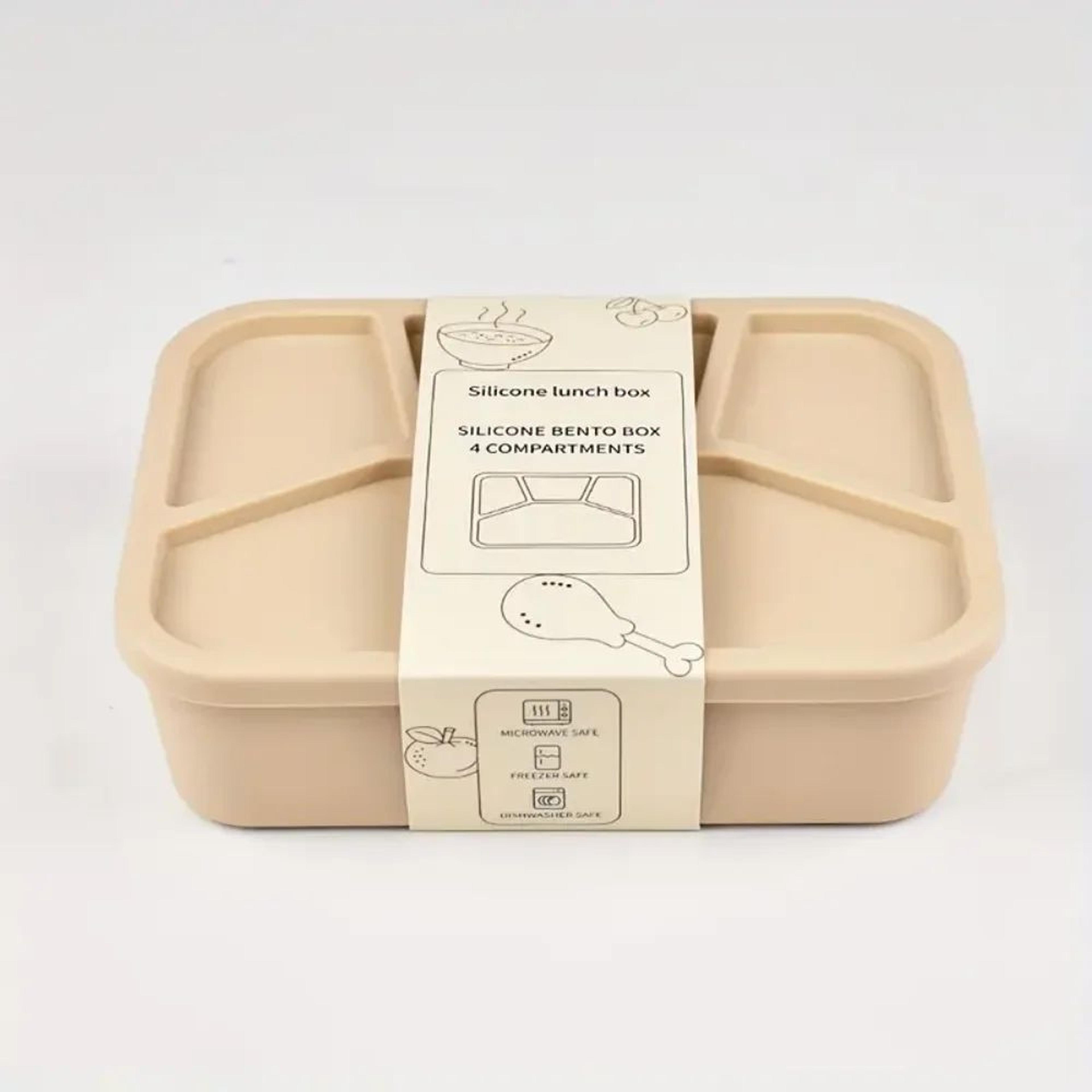 4Pack Silicone Bento Box Set  LeakProof Divided Meal Prep Lunch Containers For Work  Travel 6