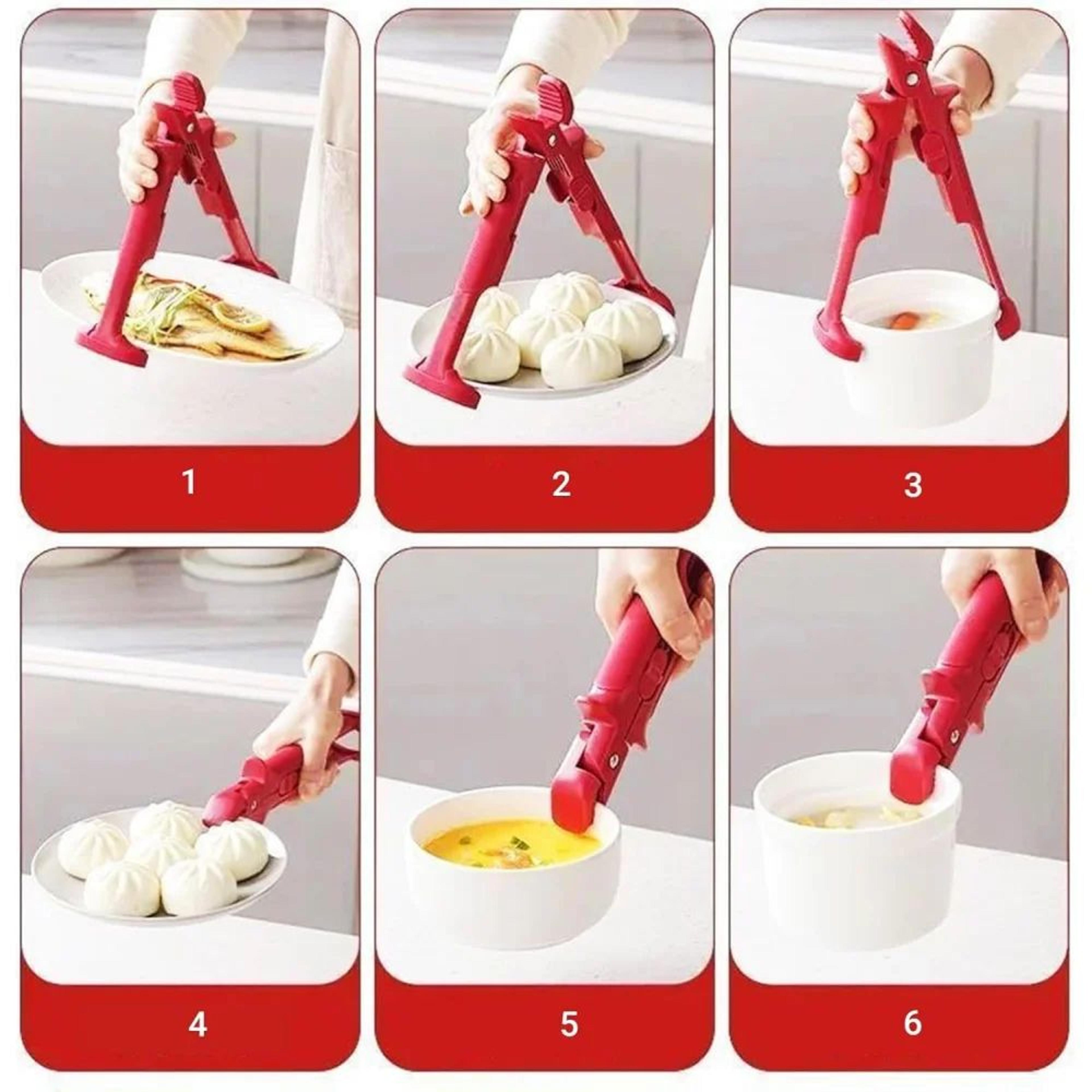 2in1 AntiScald Dish Holder  Microwave Plate Lifter With AntiSlip Handle 4