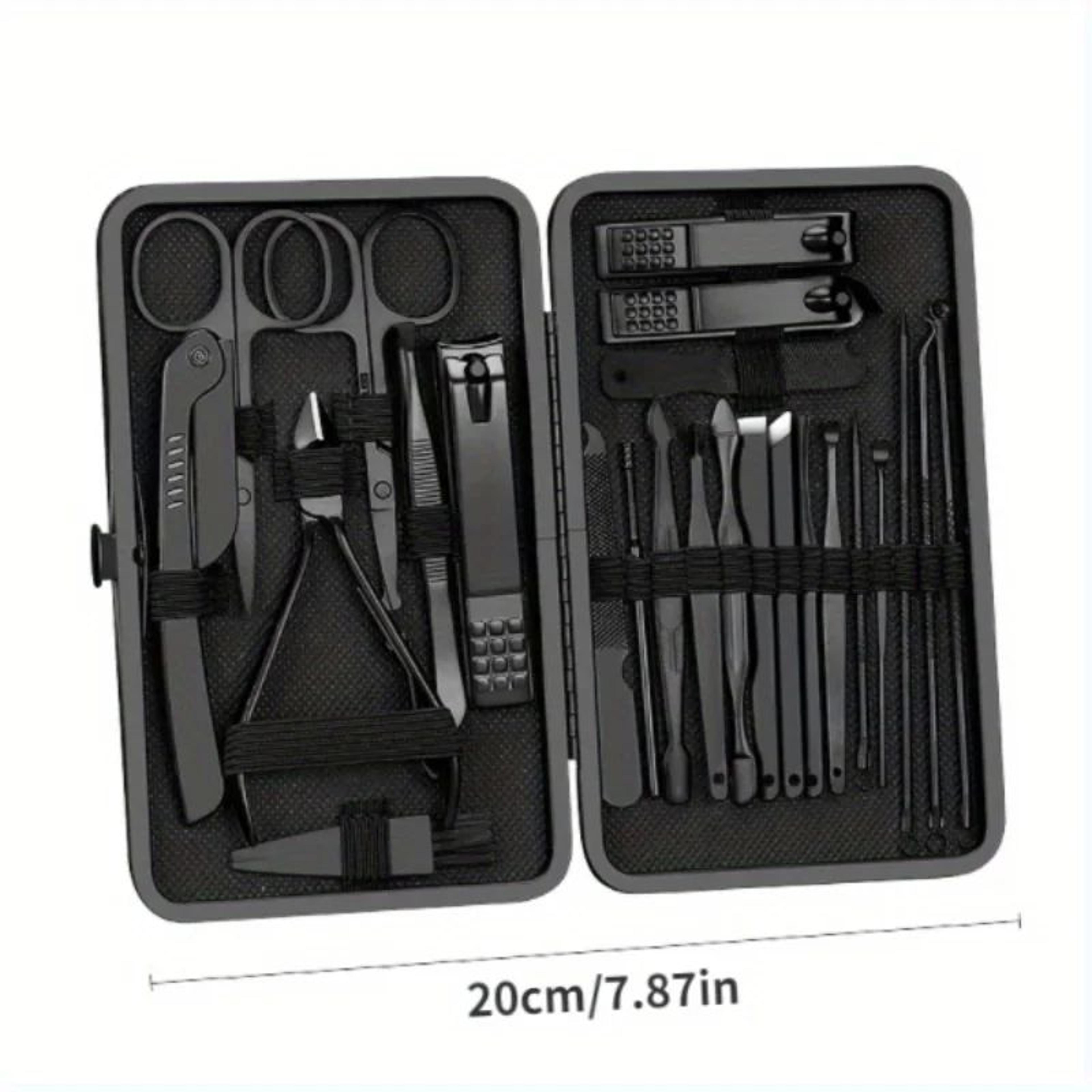 Professional Precision Manicure  Pedicure Grooming Kit  24Piece Nail Care Set With Travel Case 1