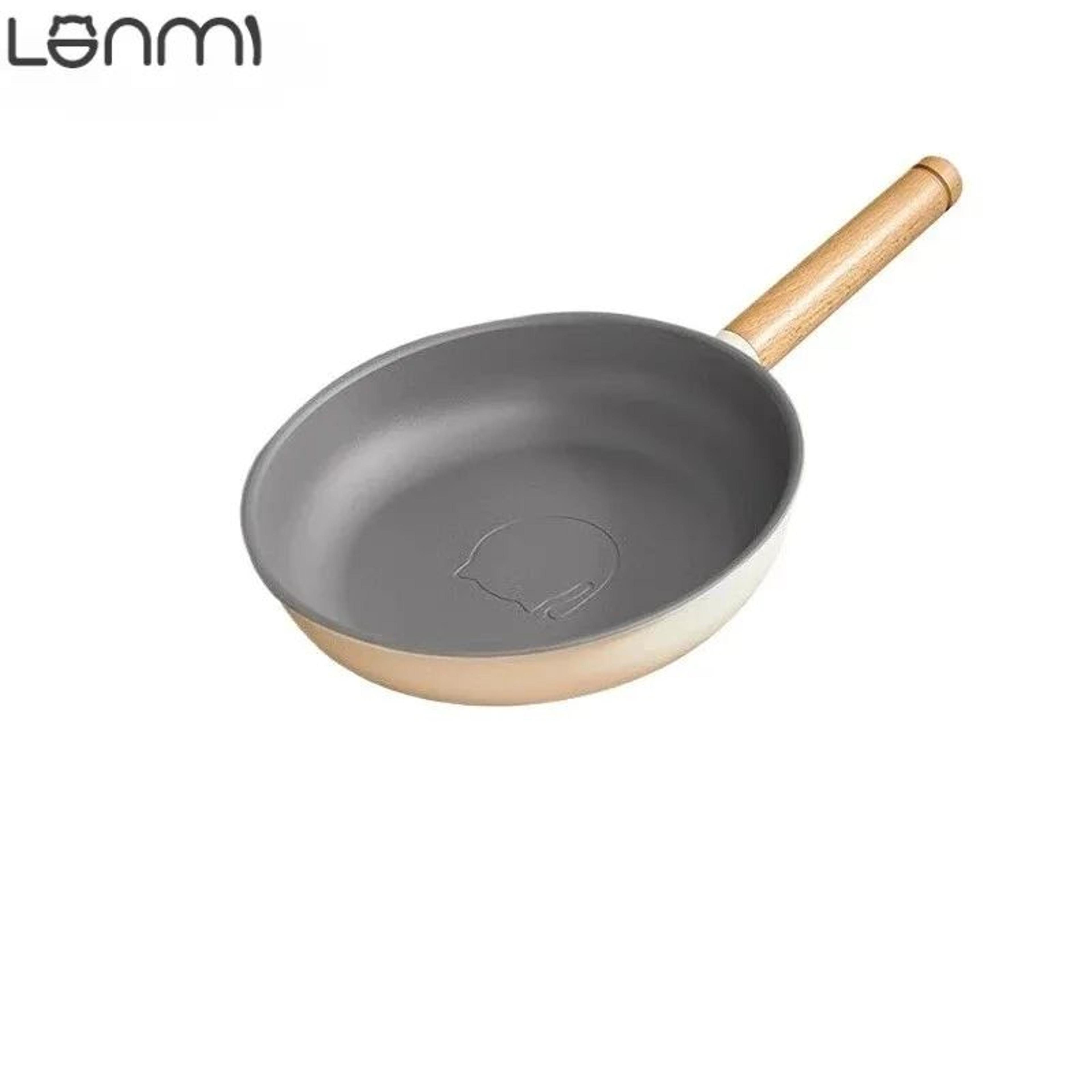 LANMI 24cm Ceramic Titanium Nonstick Frying Pan LowSmoke FlatBottom Skillet For Eggs  Steak 5