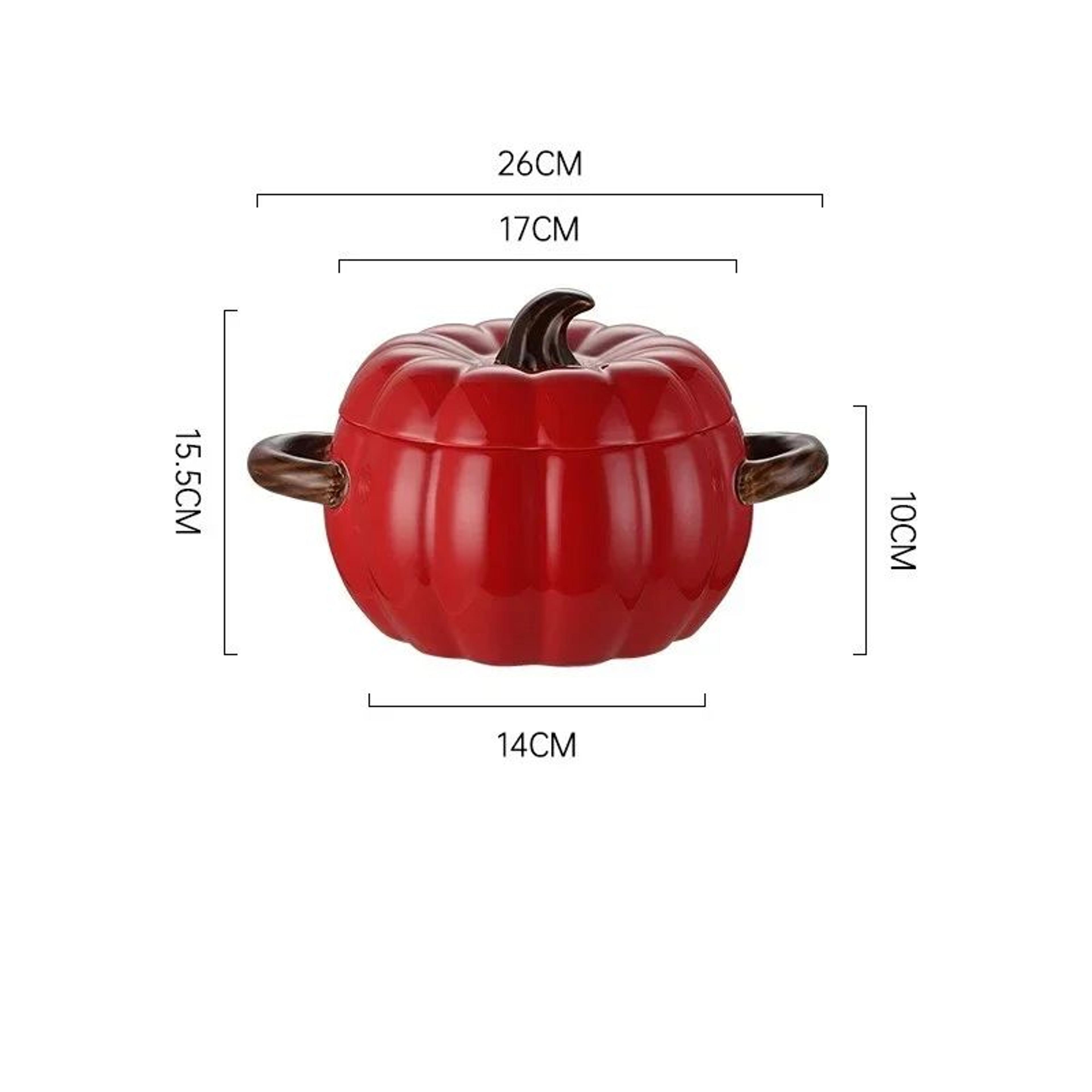 Ceramic Pumpkin Soup Pot With Lid  Creative Halloween Soup  Noodle Bowl 6