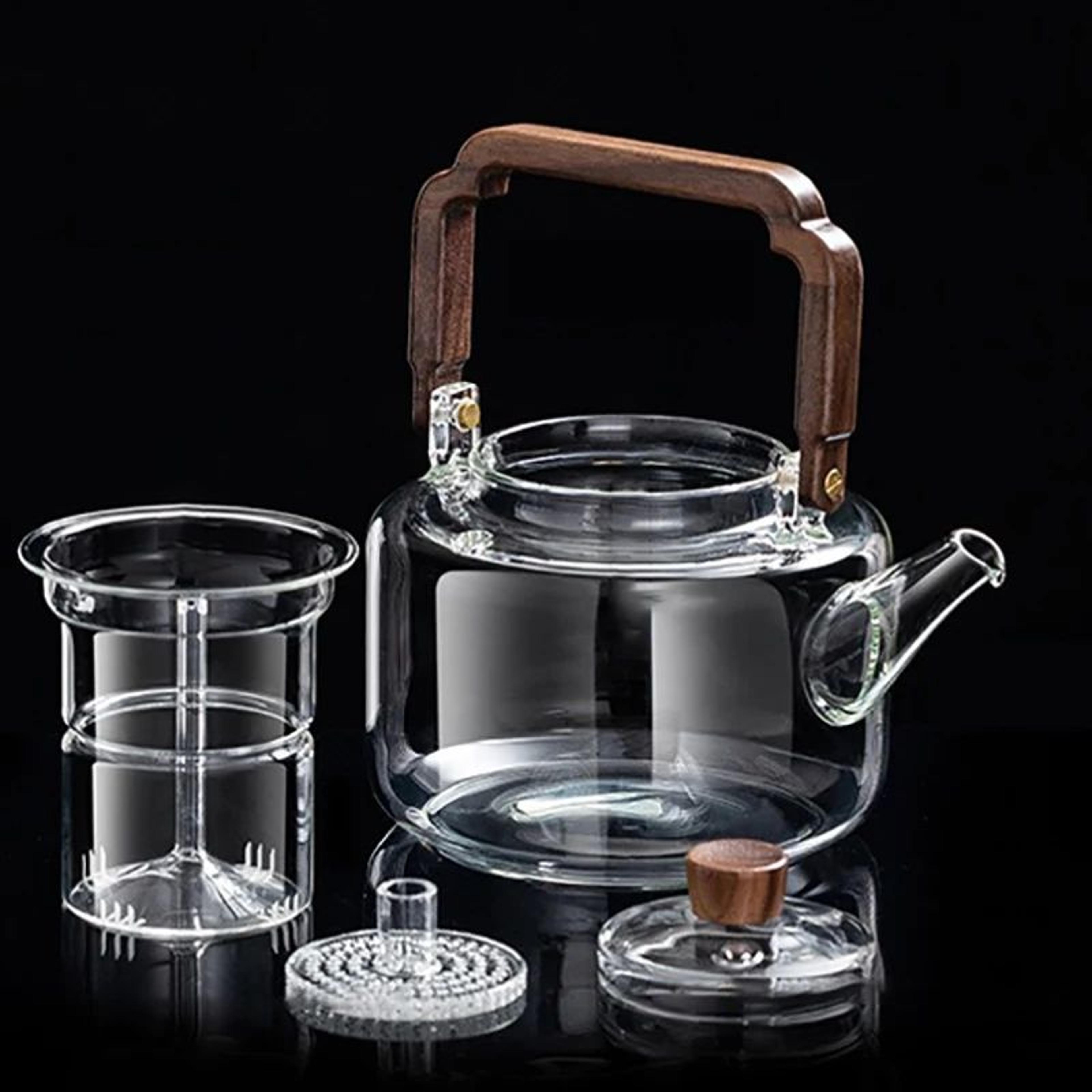 HeatResistant Glass Teapot With Infuser  Integrated Steaming  Boiling Kettle For Home And Office 3