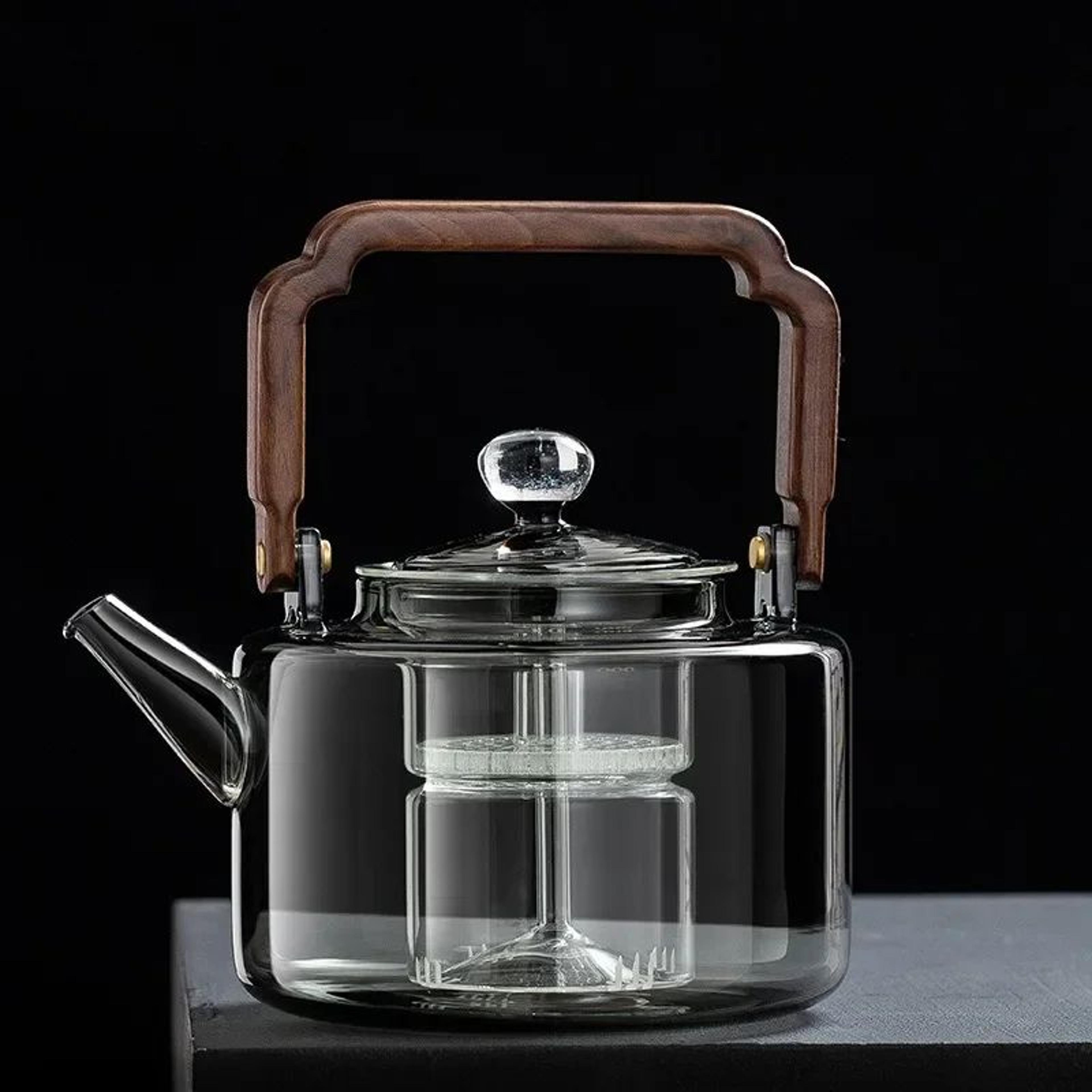 HeatResistant Glass Teapot With Infuser  Integrated Steaming  Boiling Kettle For Home And Office 7