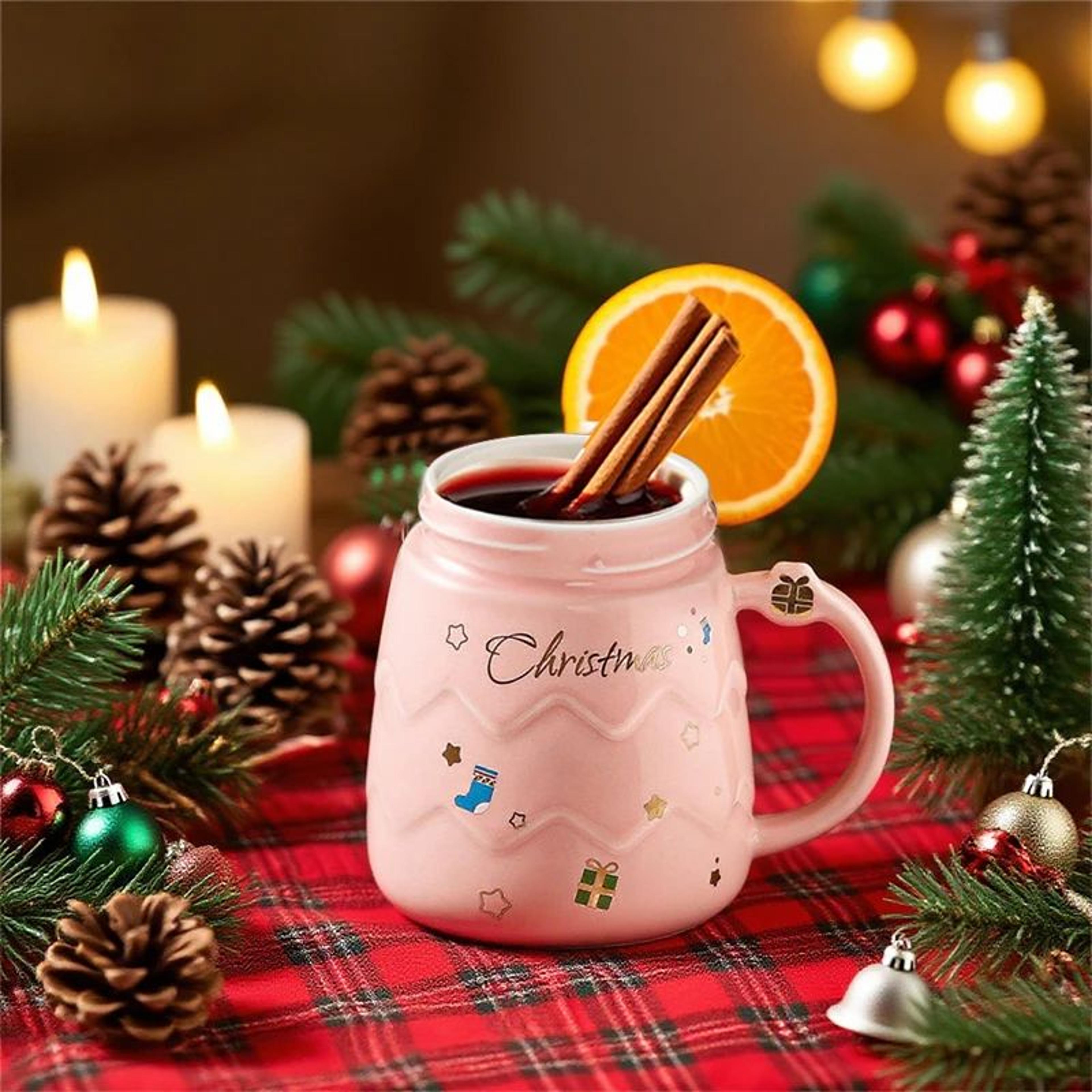 Santa SnowGlobe Lid Ceramic Christmas Mug 500ml  Cute Christmas Mug With Lid Gift Cup 1