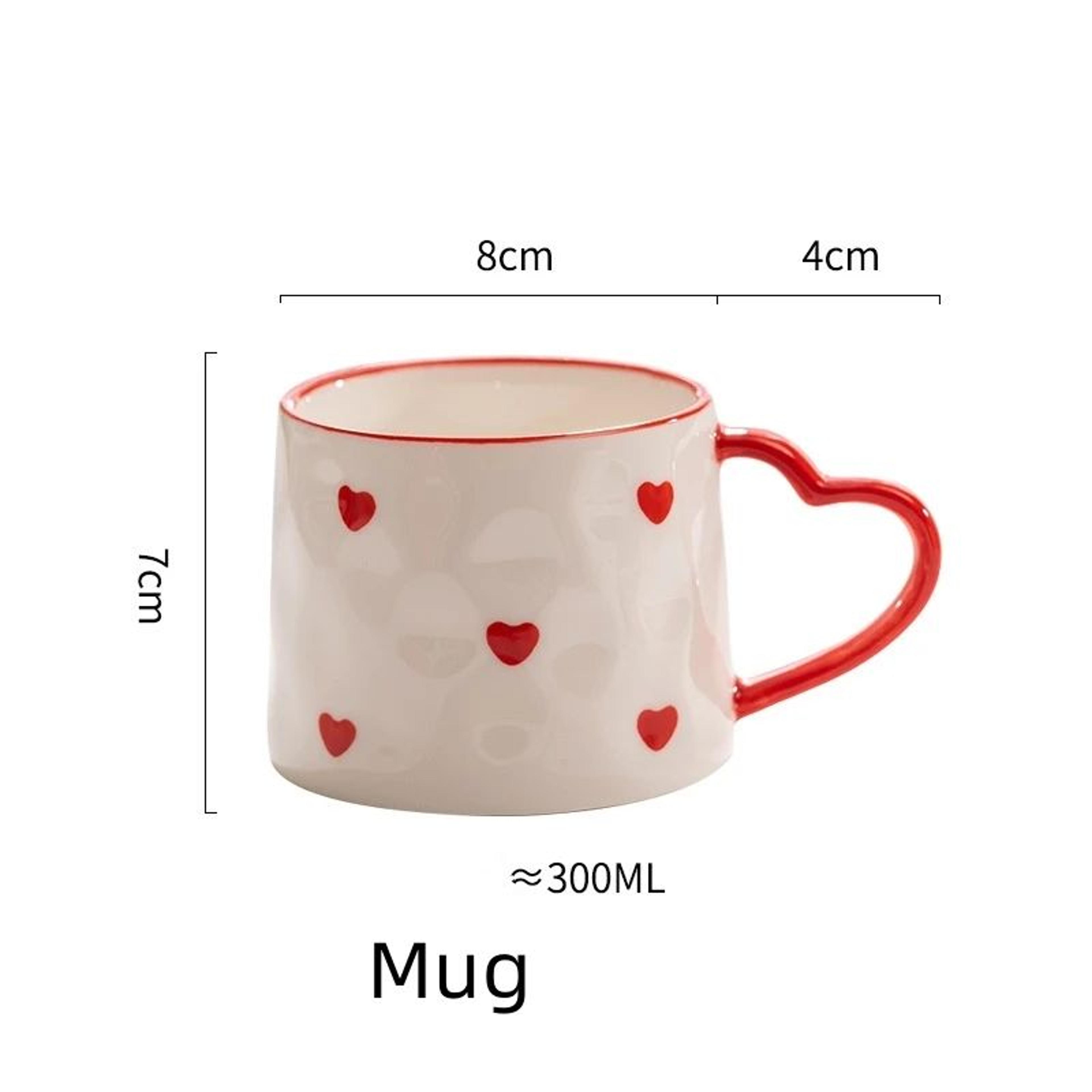 HandPainted Ceramic Heart Handle Mug 201300ml  Romantic Love Coffee  Tea Cup 9