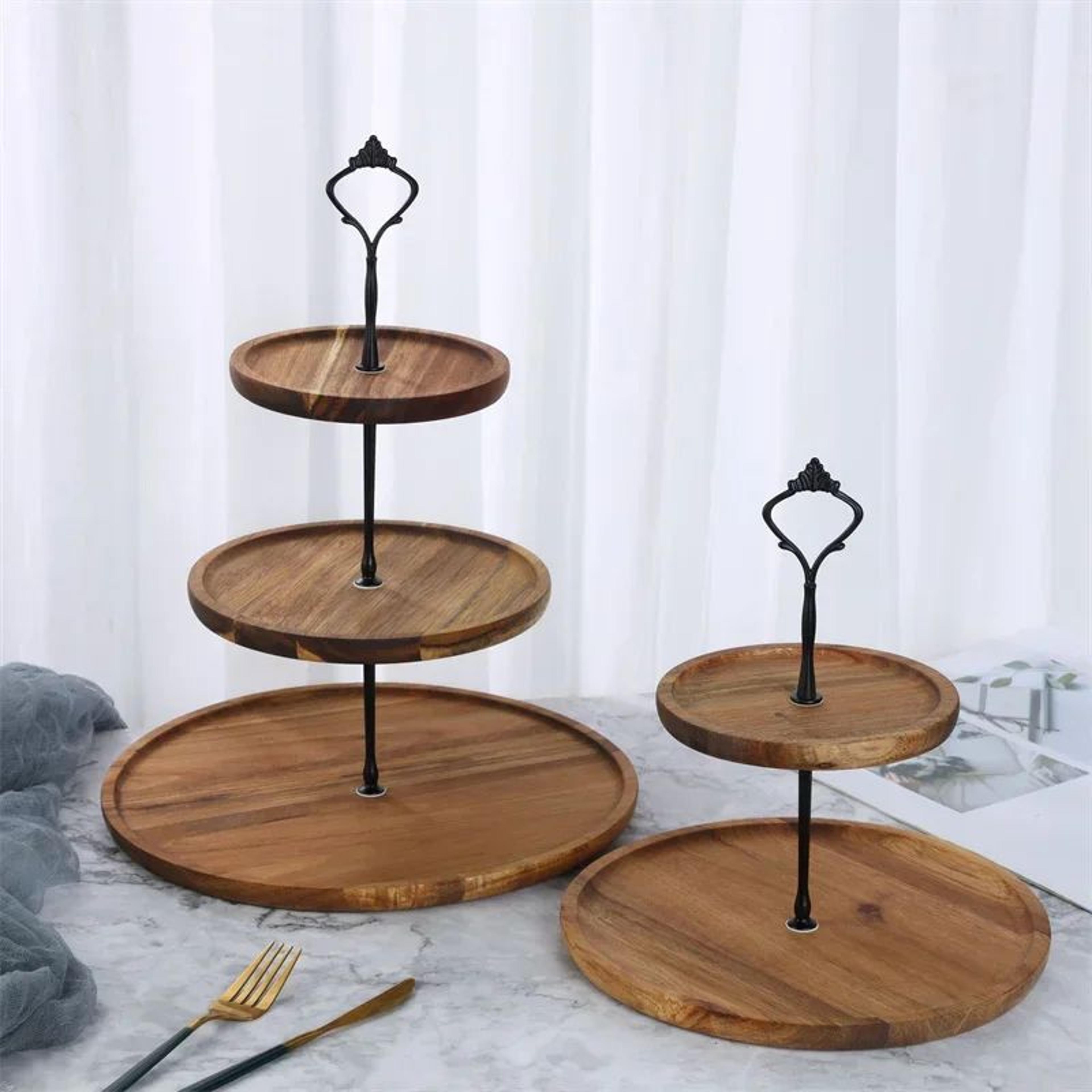 Removable 23 Layer Wooden Cake Stand Tiered Dessert Display Tray 1