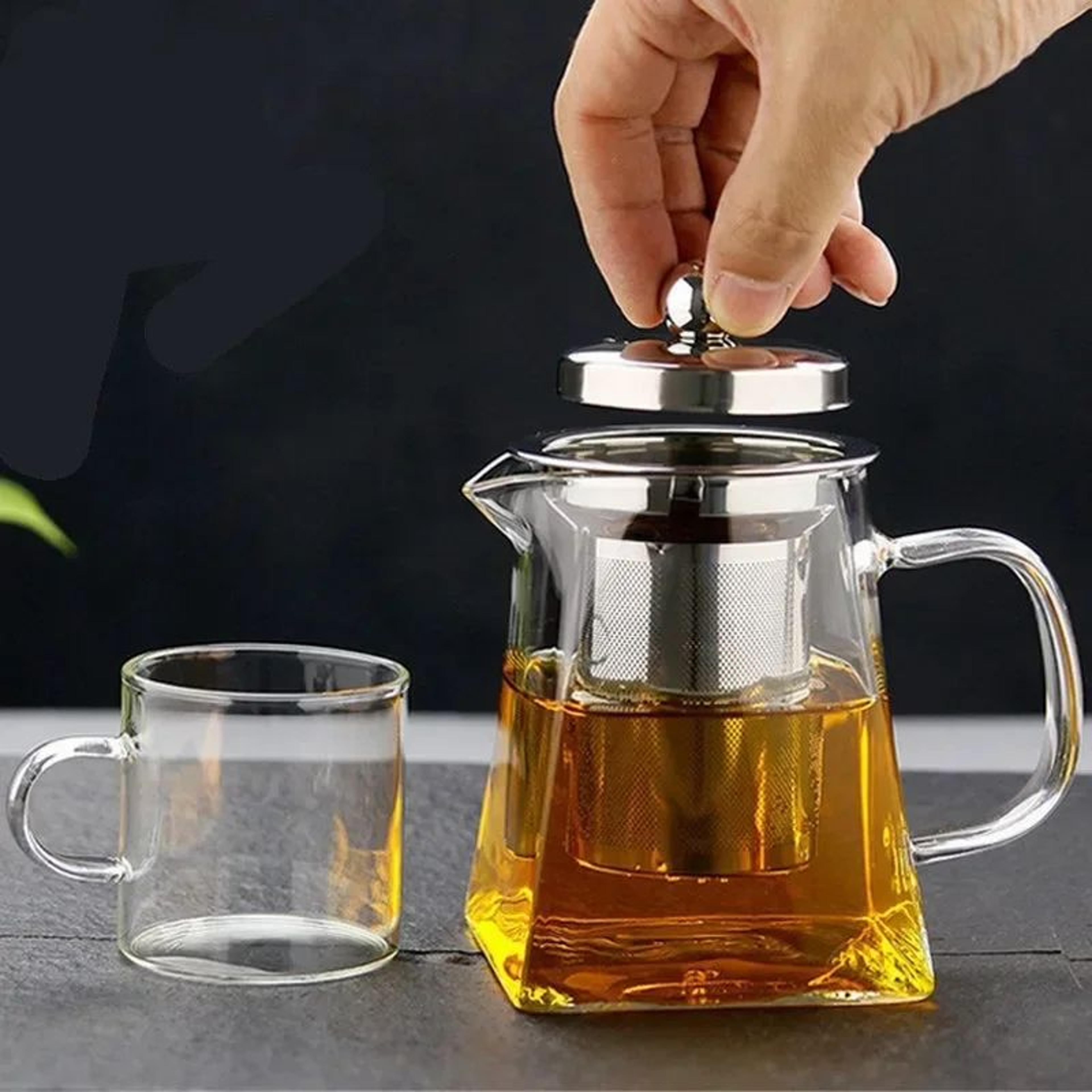Premium Borosilicate Glass Teapot With Infuser  HeatResistant Clear Brew Pot 350550750 ML 0