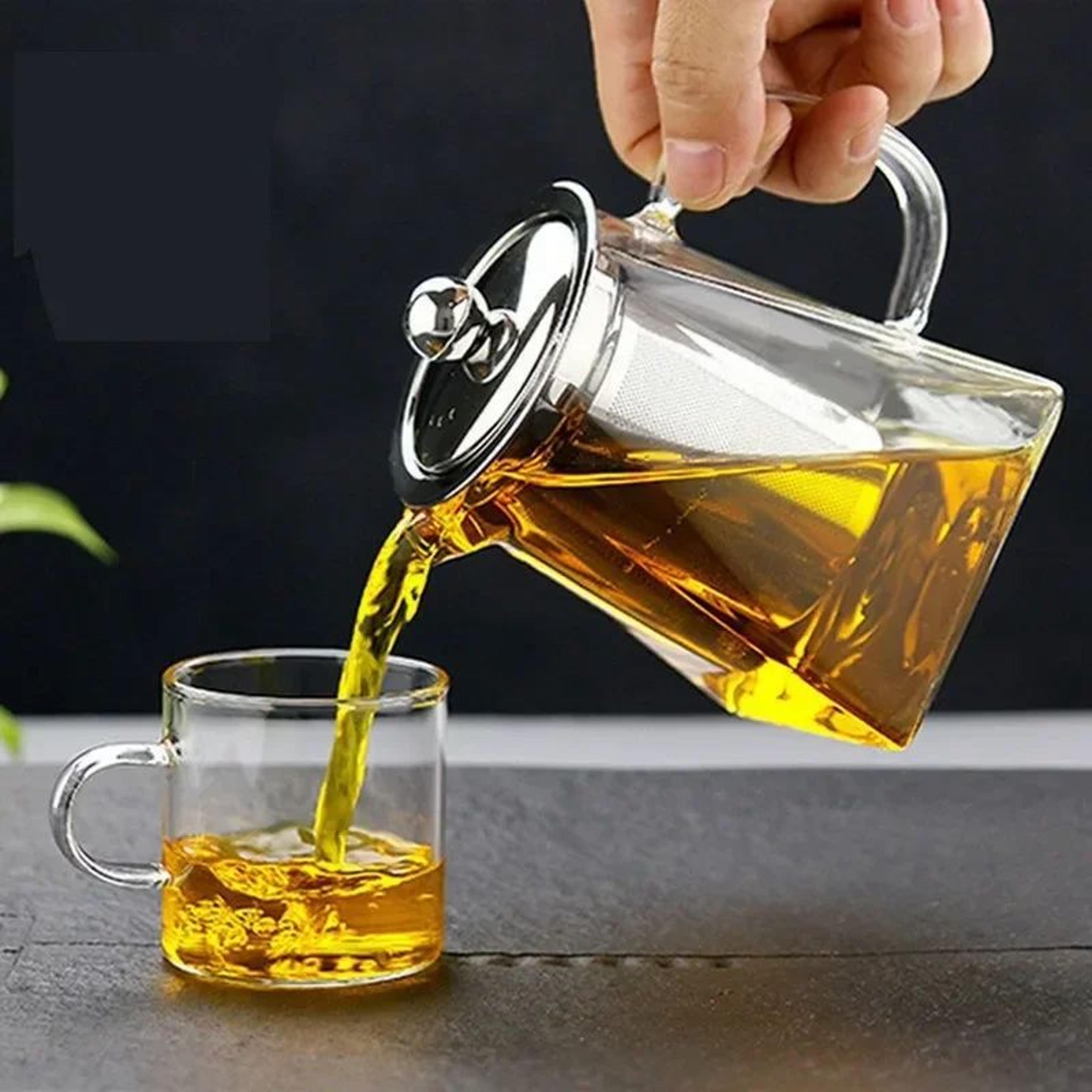 Premium Borosilicate Glass Teapot With Infuser  HeatResistant Clear Brew Pot 350550750 ML 4