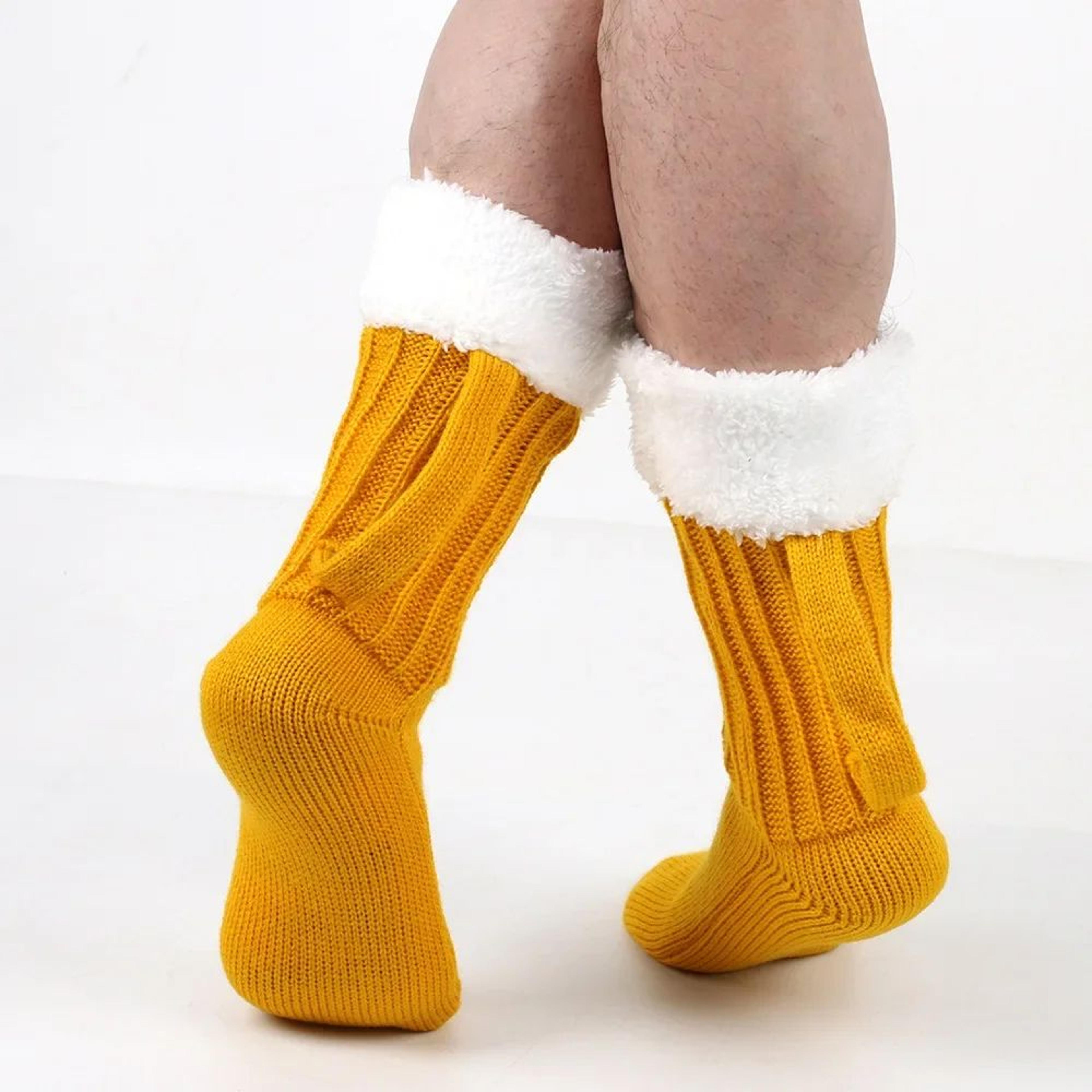 Beer Mug 3D Knitted Winter Socks  Cozy 3D Beer Mug Socks For Warm Lounging 1