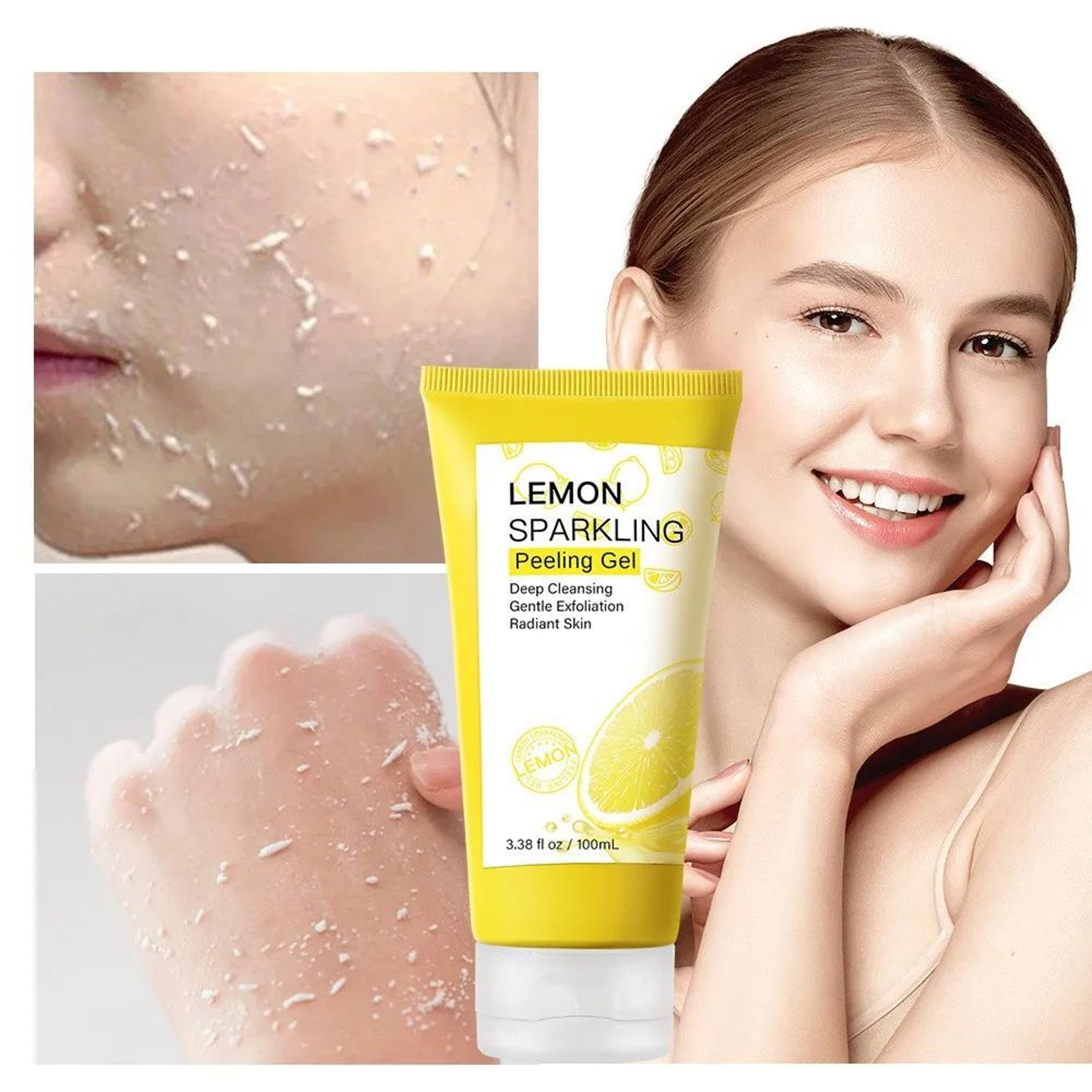 Lemon Sparkling Peeling Gel Face Exfoliator  Brightening Dead Skin Remover For Smooth Clear Skin 1