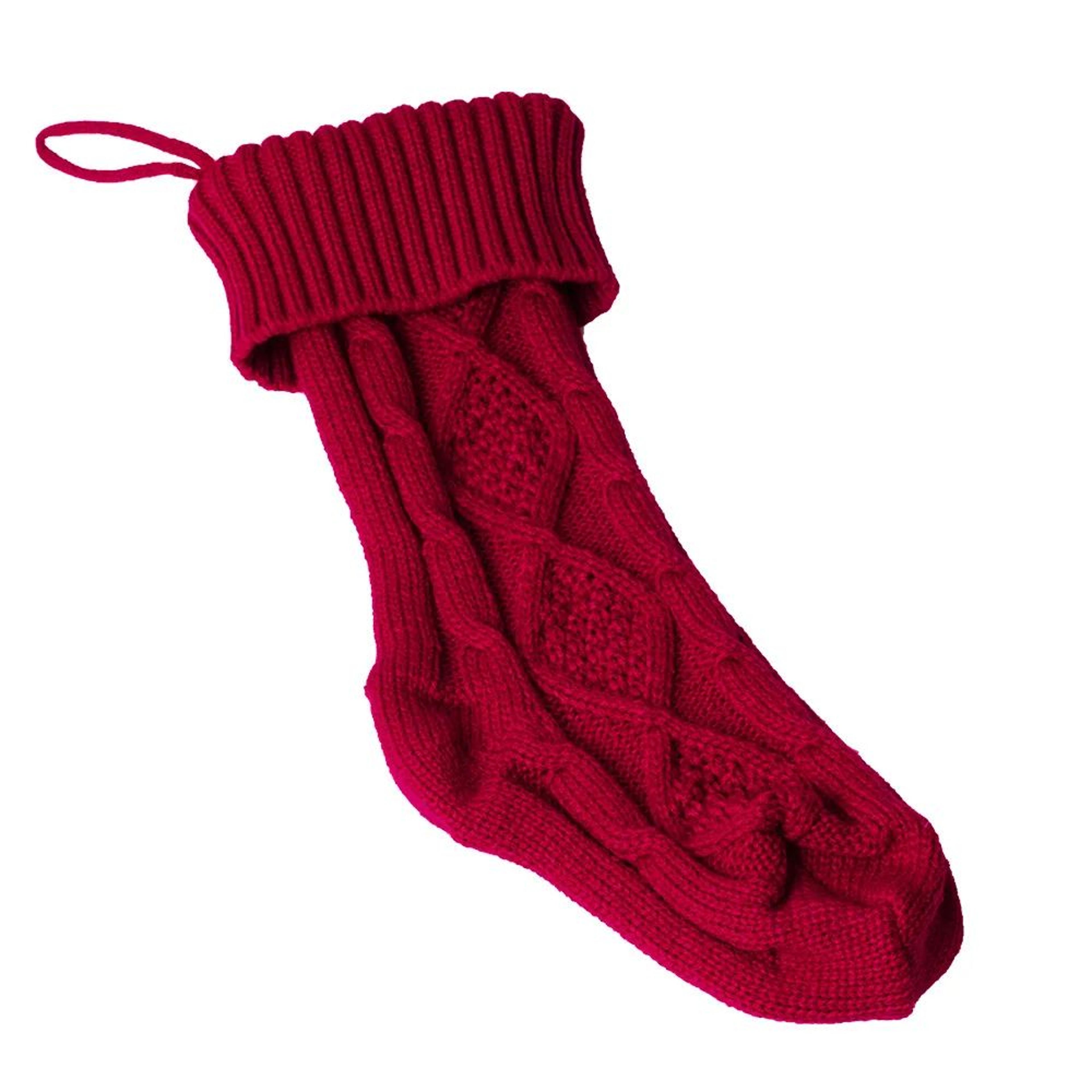 Cozy Large Knitted Christmas Stocking Gift Bag For Fireplace  Holiday Decor 2