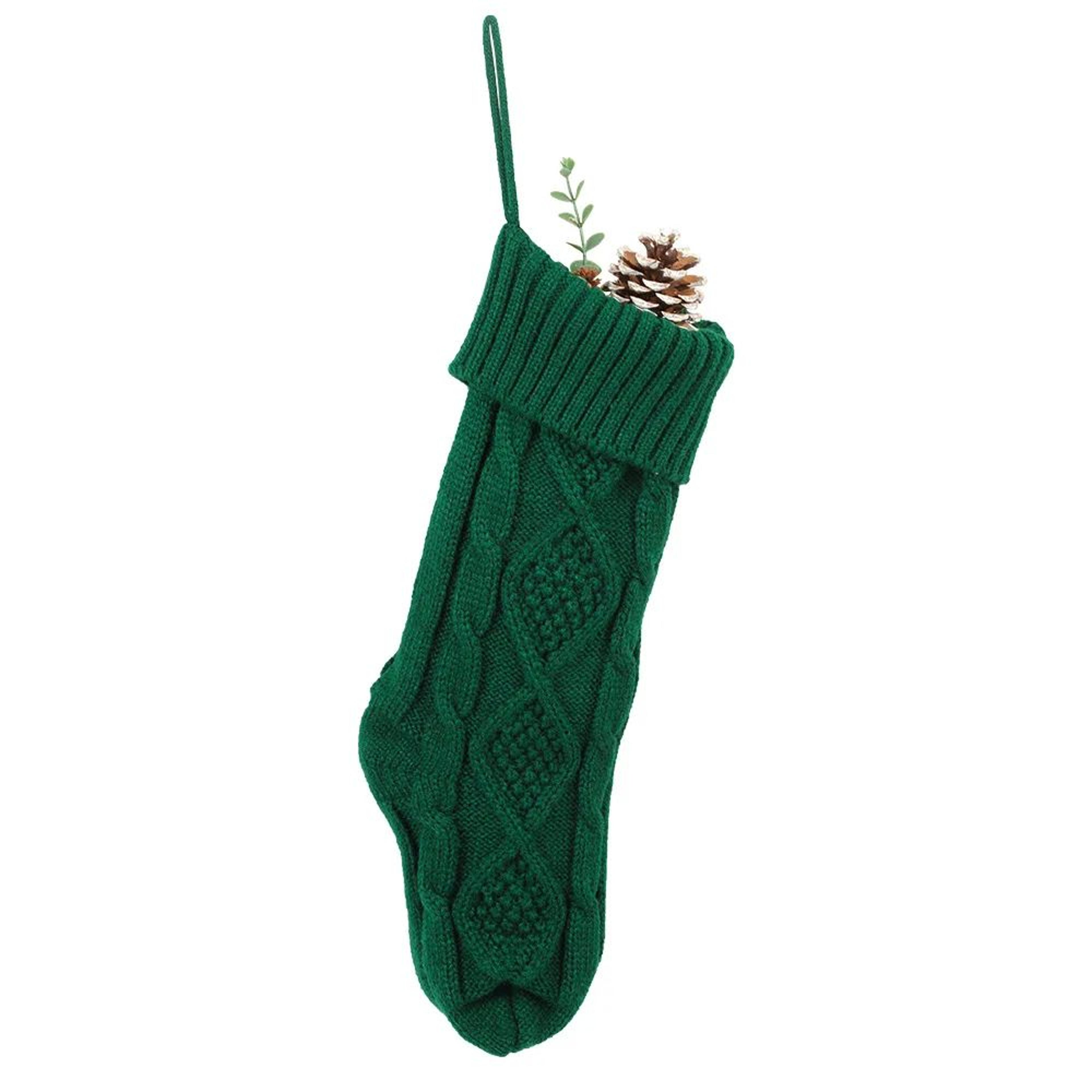 Cozy Large Knitted Christmas Stocking Gift Bag For Fireplace  Holiday Decor 3