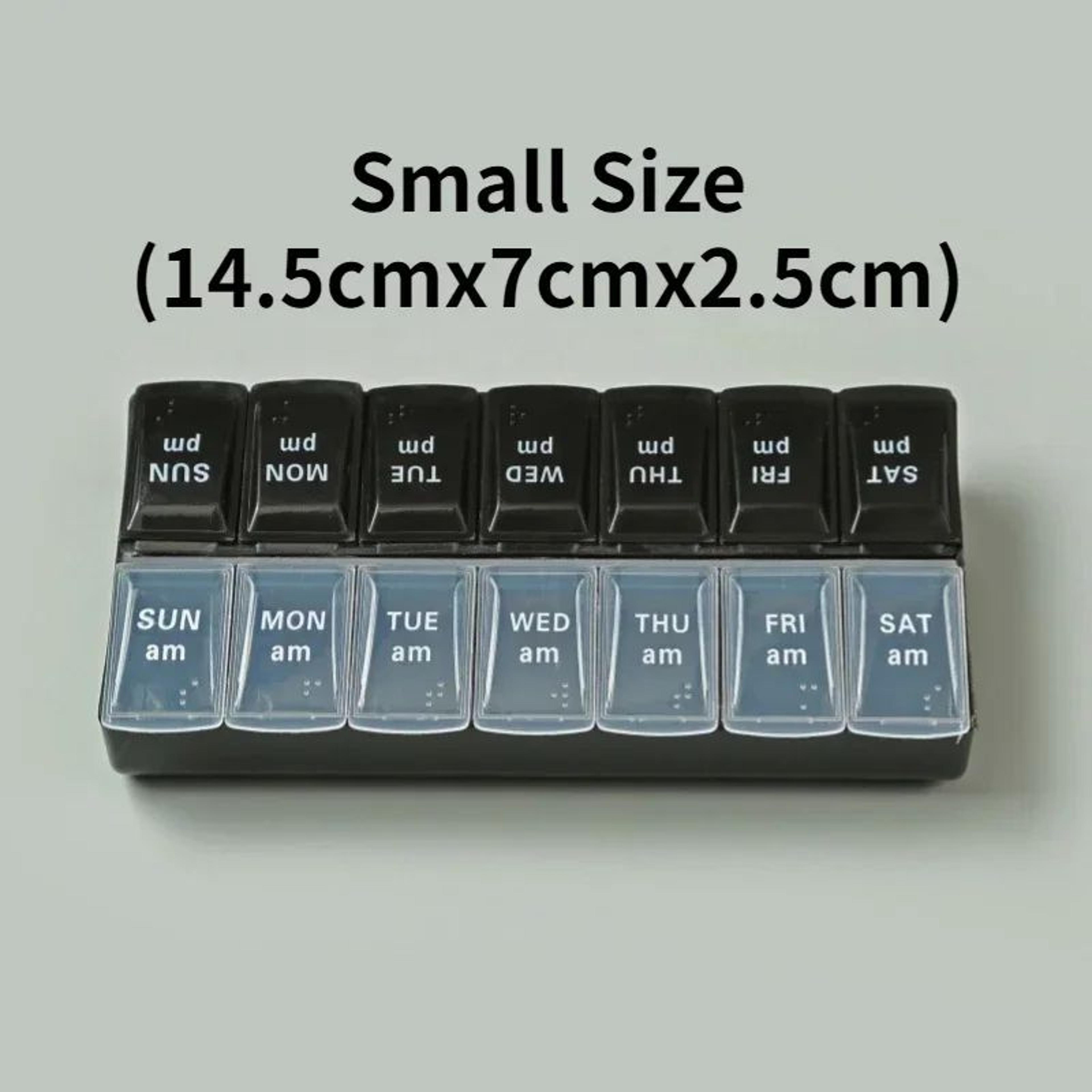 Portable 7 Day Pill Organizer Travel Case With 14 Compartments AM PM Weekly Pill Box 8