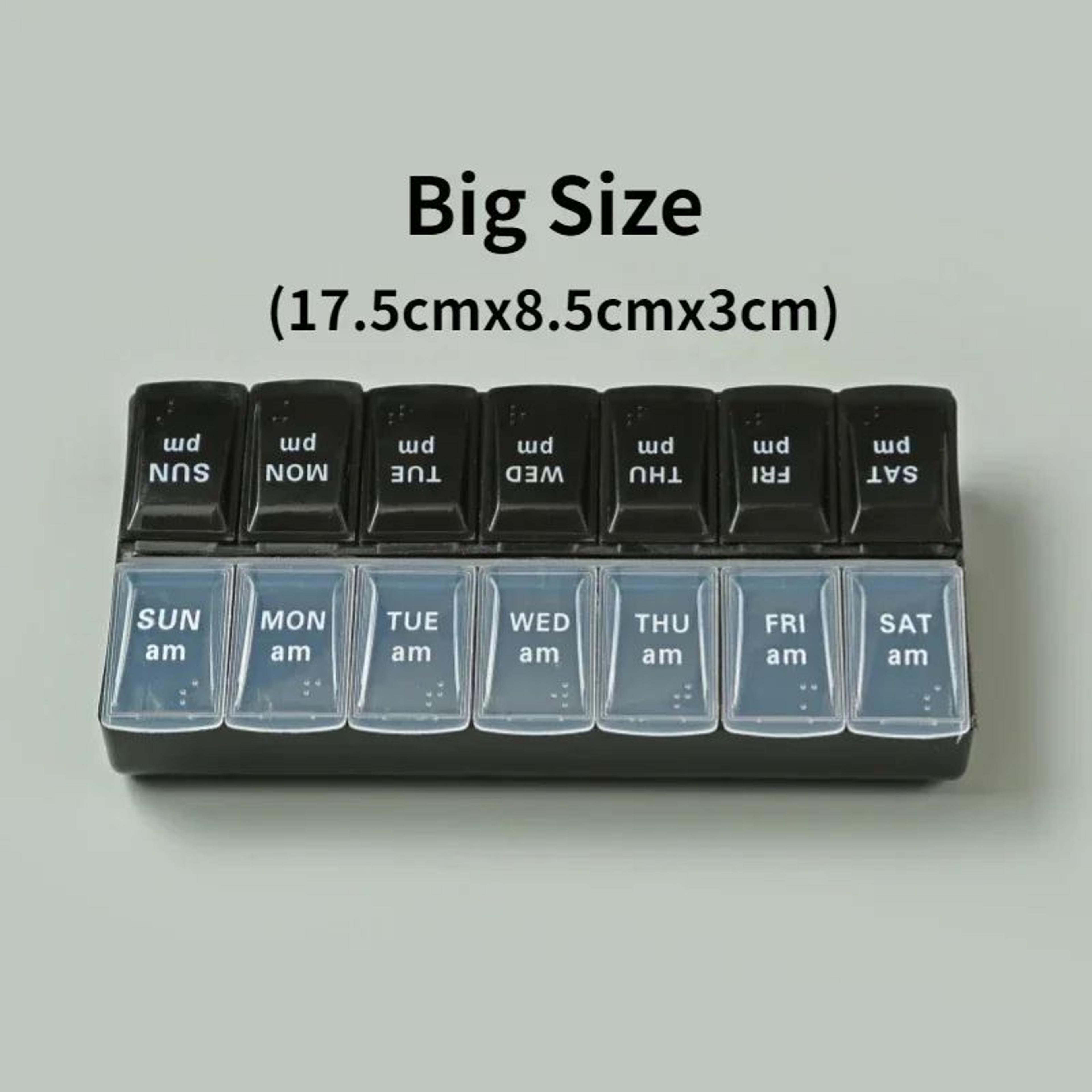 Portable 7 Day Pill Organizer Travel Case With 14 Compartments AM PM Weekly Pill Box 13