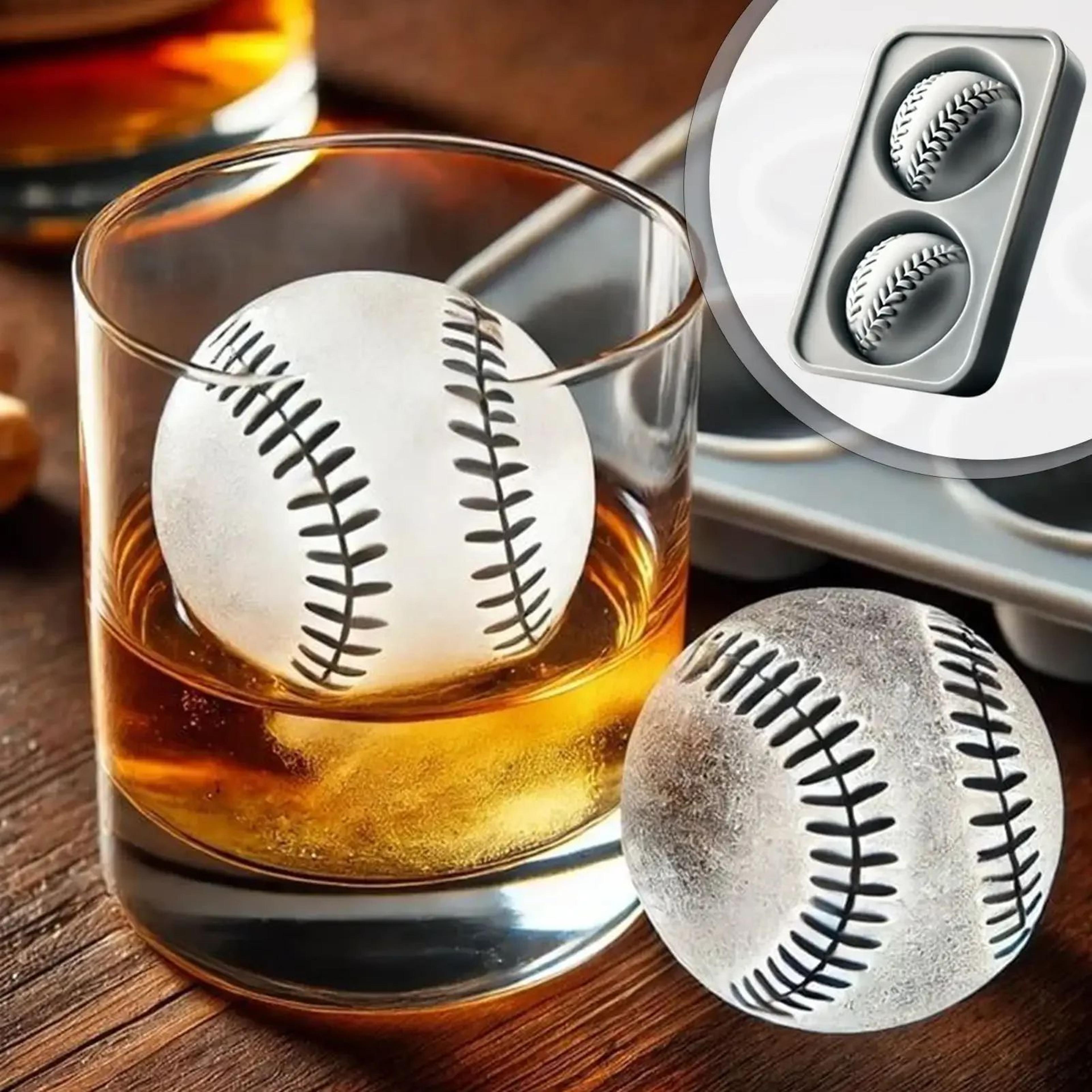 Hockey  Baseball Silicone Ice Mold Set For Cocktails  Hockey Puck Ice Mold  Baseball Ice Cube Tray 0