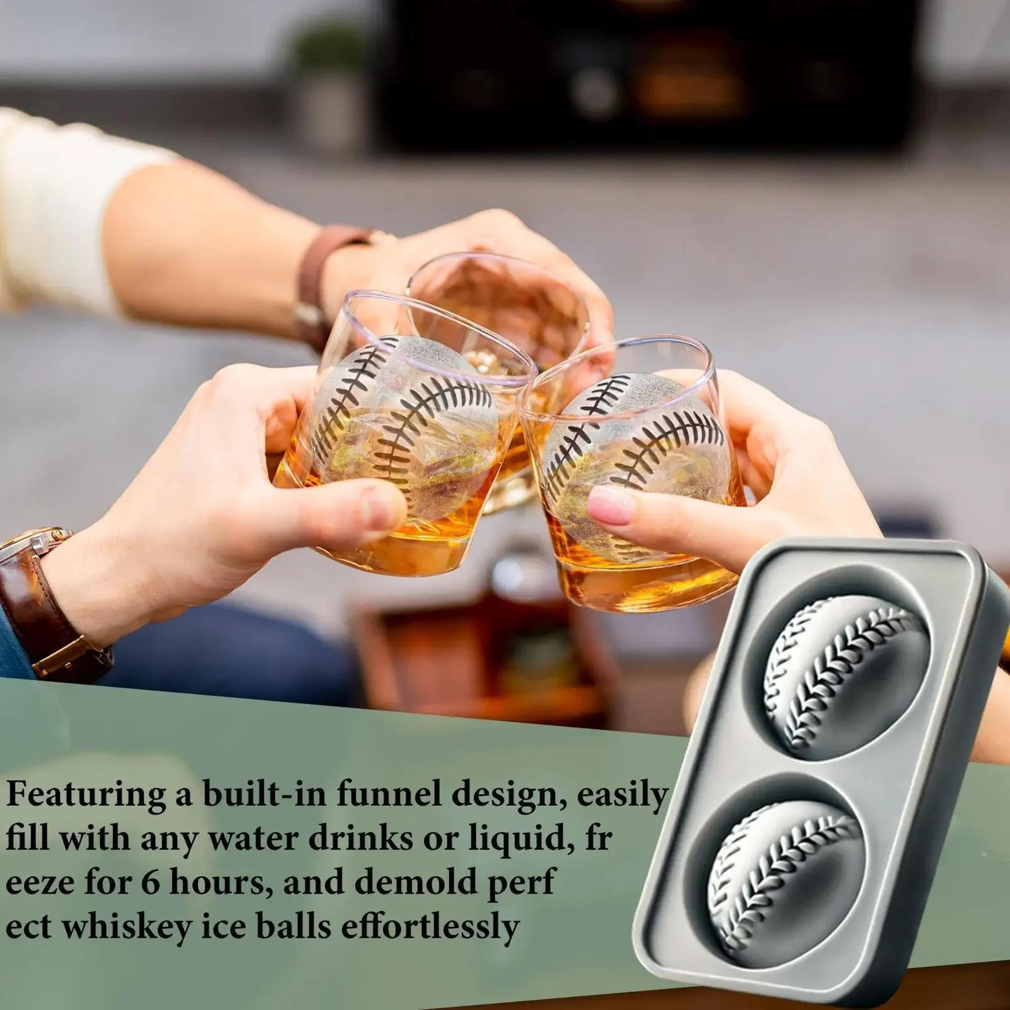 Hockey  Baseball Silicone Ice Mold Set For Cocktails  Hockey Puck Ice Mold  Baseball Ice Cube Tray 1