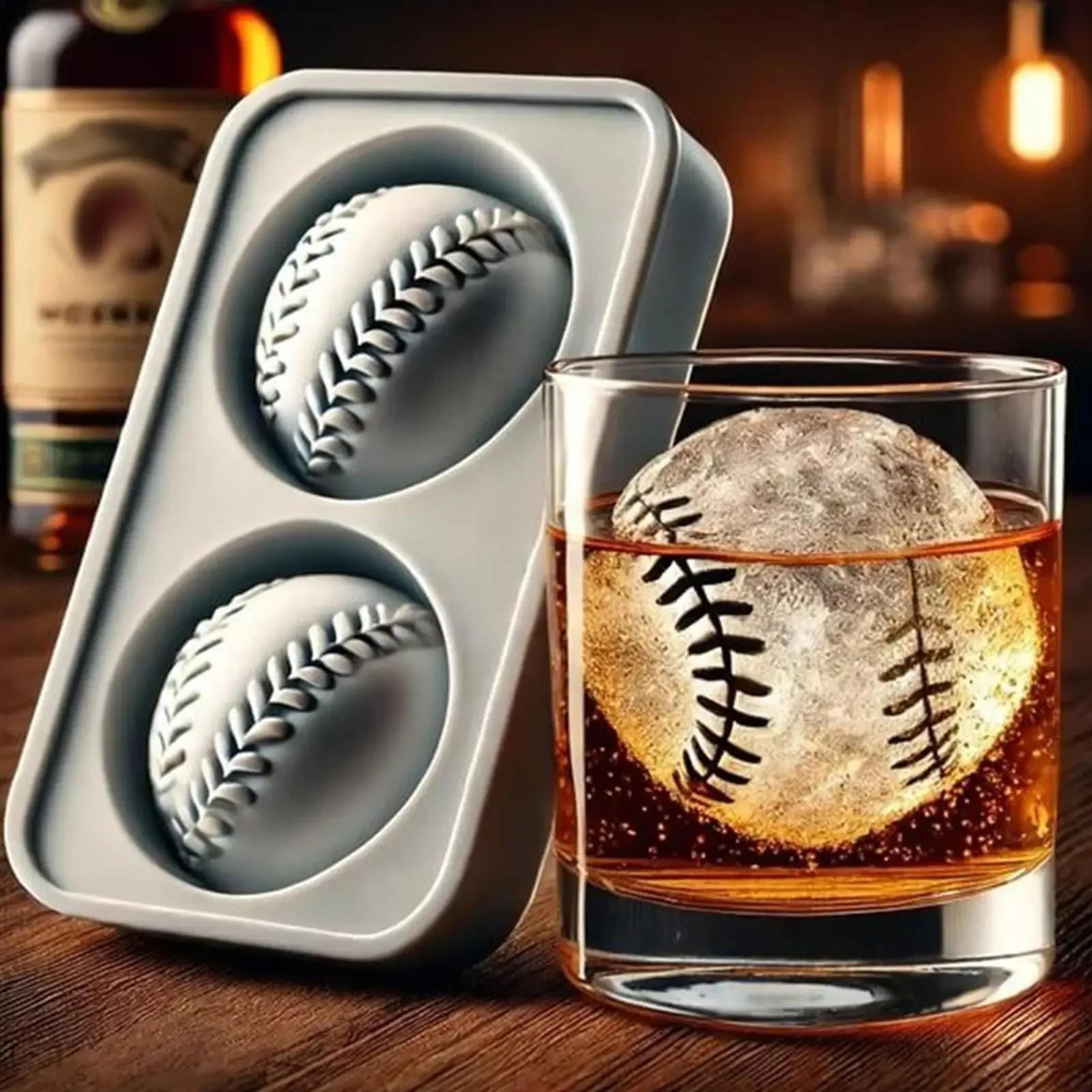 Hockey  Baseball Silicone Ice Mold Set For Cocktails  Hockey Puck Ice Mold  Baseball Ice Cube Tray 2