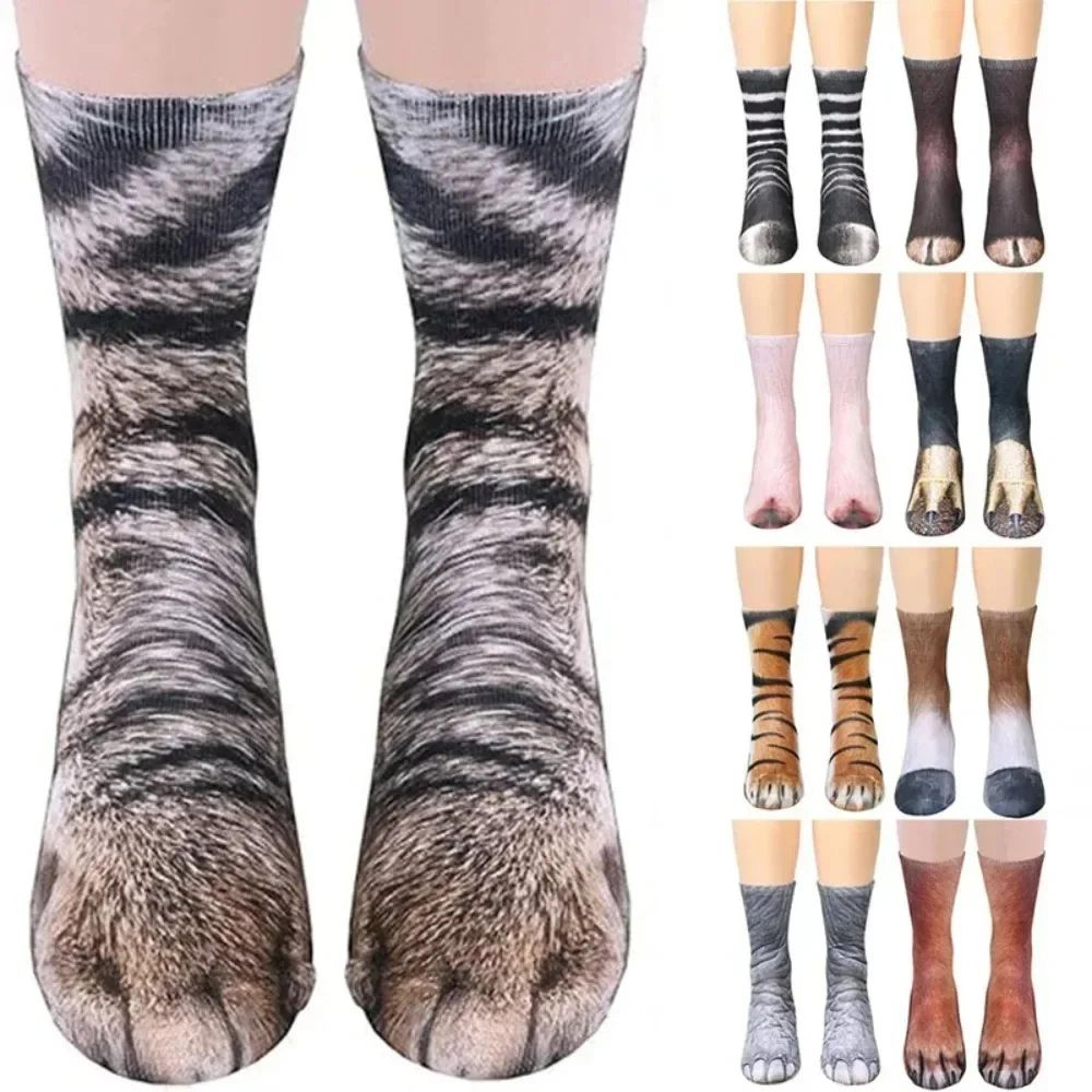 Unisex 3D Animal Paw Socks Crew Novelty Pair For Cosplay And Gag Gifts 0