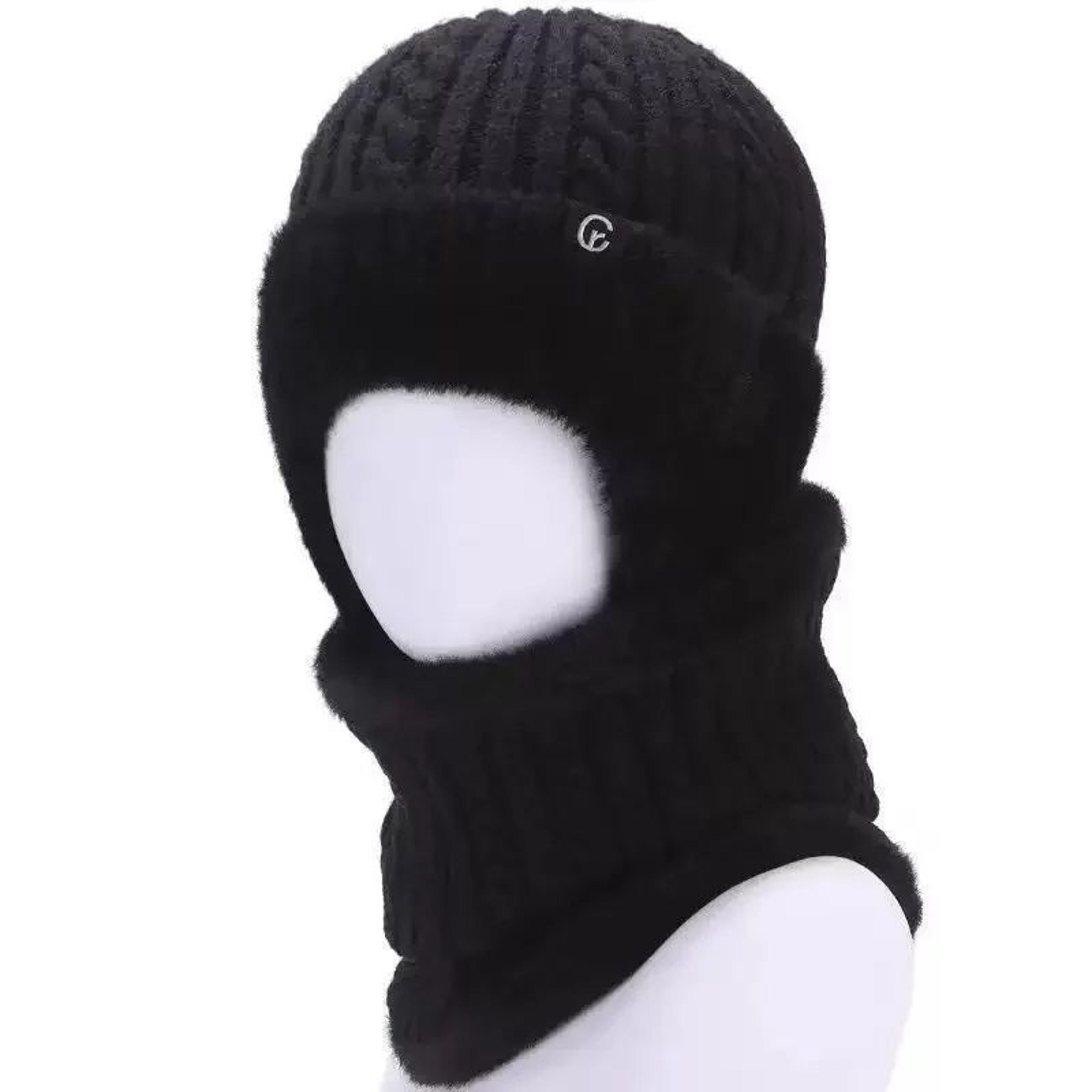 Mens Winter Hat With Visor Faux Fur Lined Knitted Bomber Cap With Earflaps 9