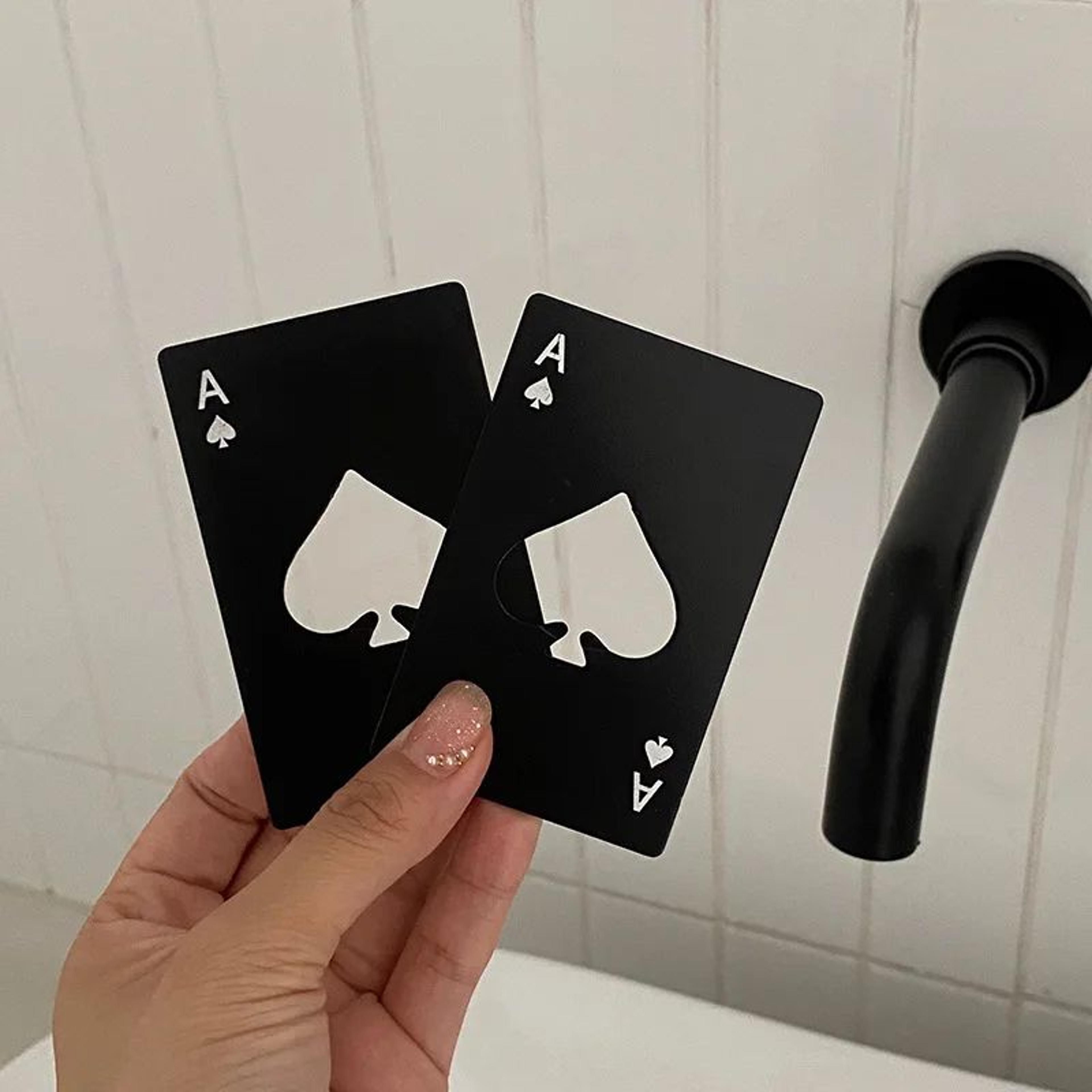 Personalized Ace Of Spades Credit Card Bottle Opener Stainless Steel Poker Card Opener 1