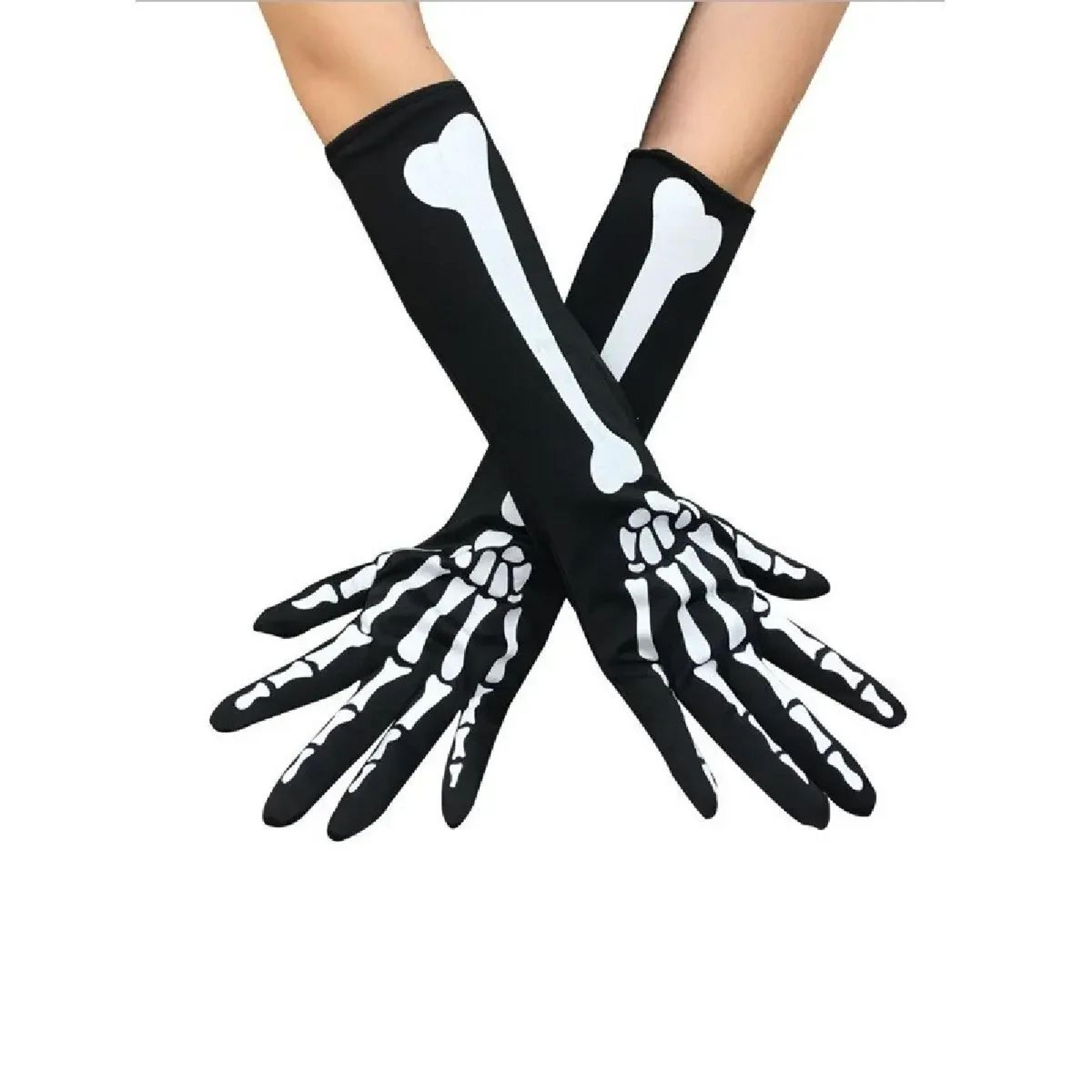 Long Skeleton Gloves For Halloween Costumes  Skeleton Hand Gloves For Cosplay Parties 3