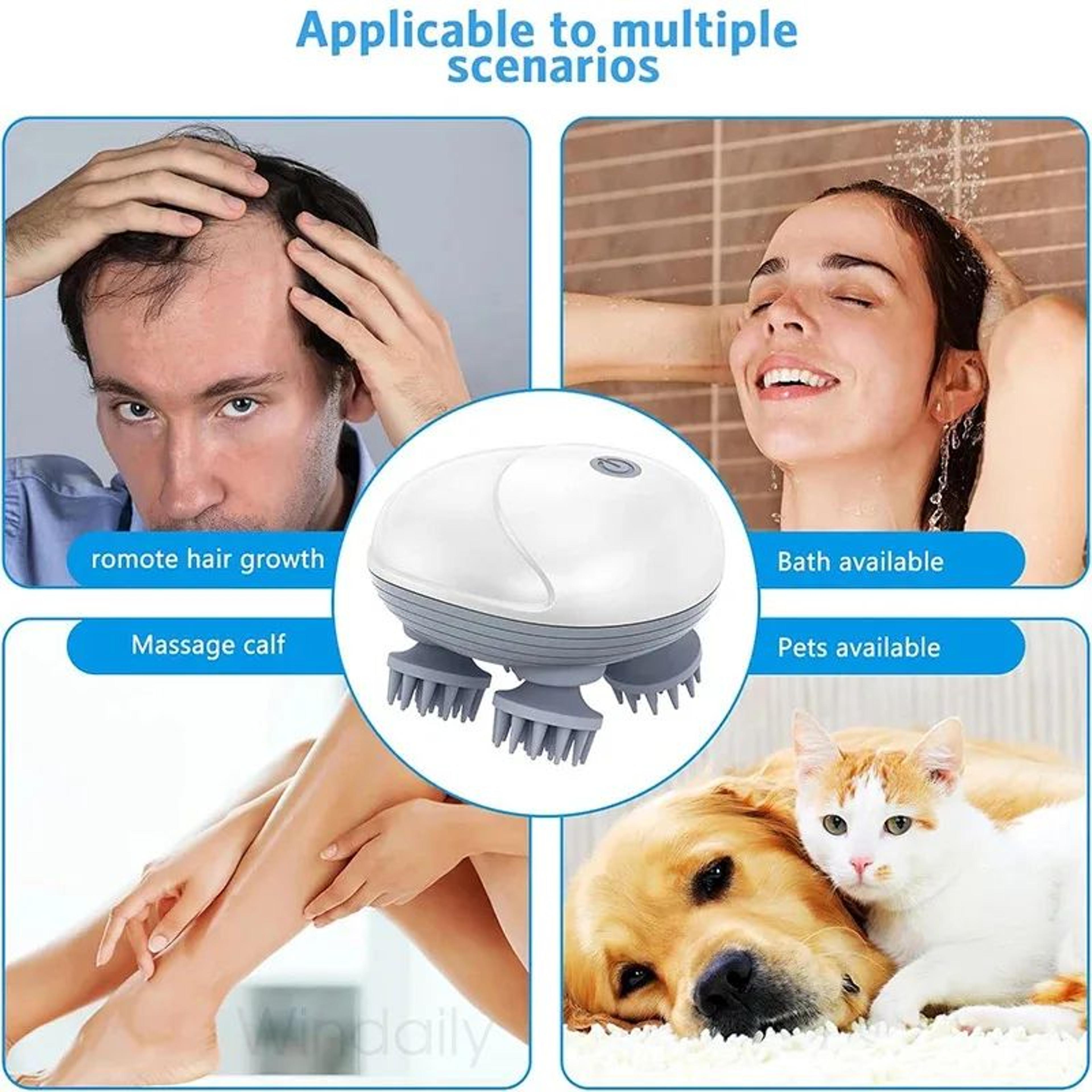 Electric Scalp  Body Massager With Deep Kneading Nodes Cordless StressRelief Head Massager 1