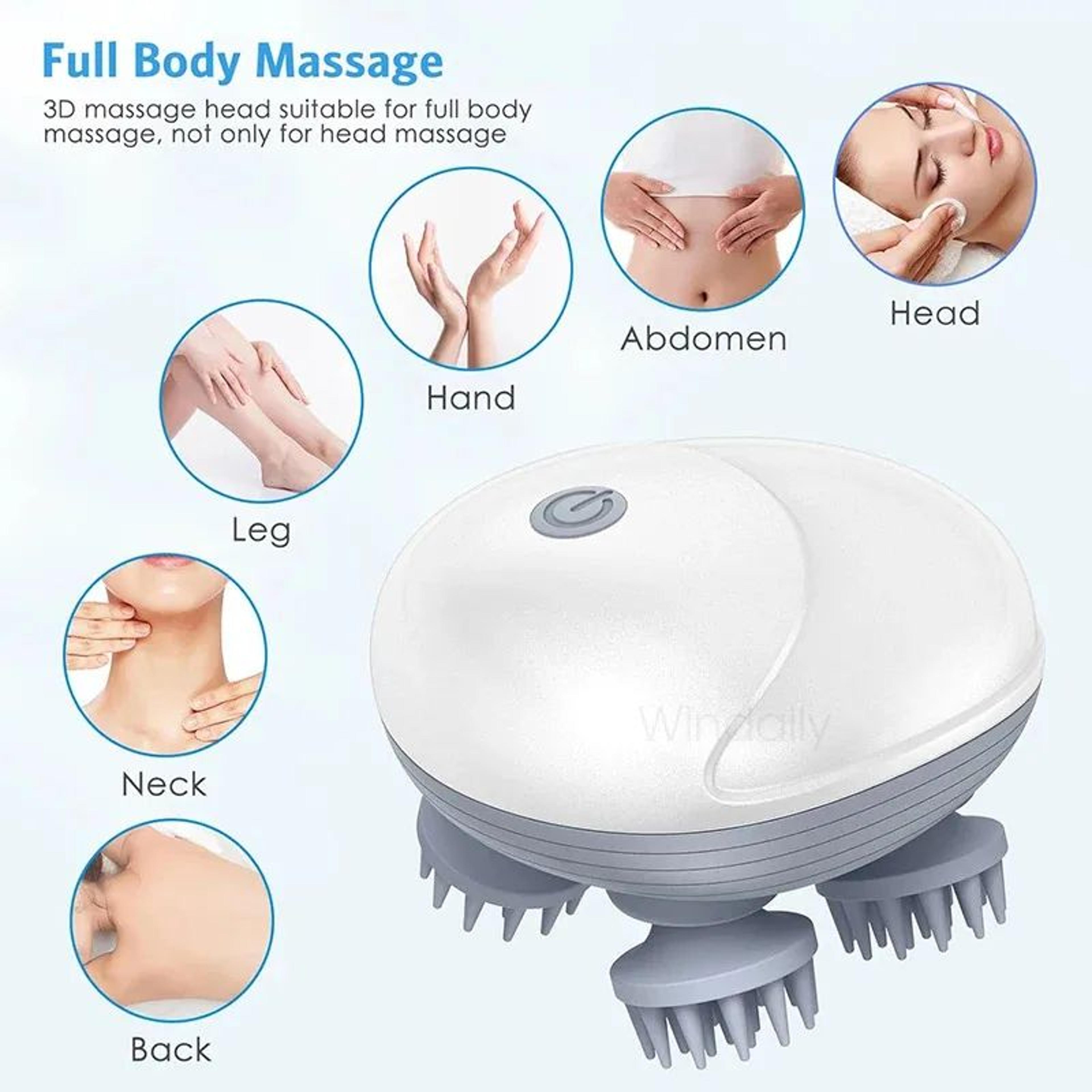 Electric Scalp  Body Massager With Deep Kneading Nodes Cordless StressRelief Head Massager 2