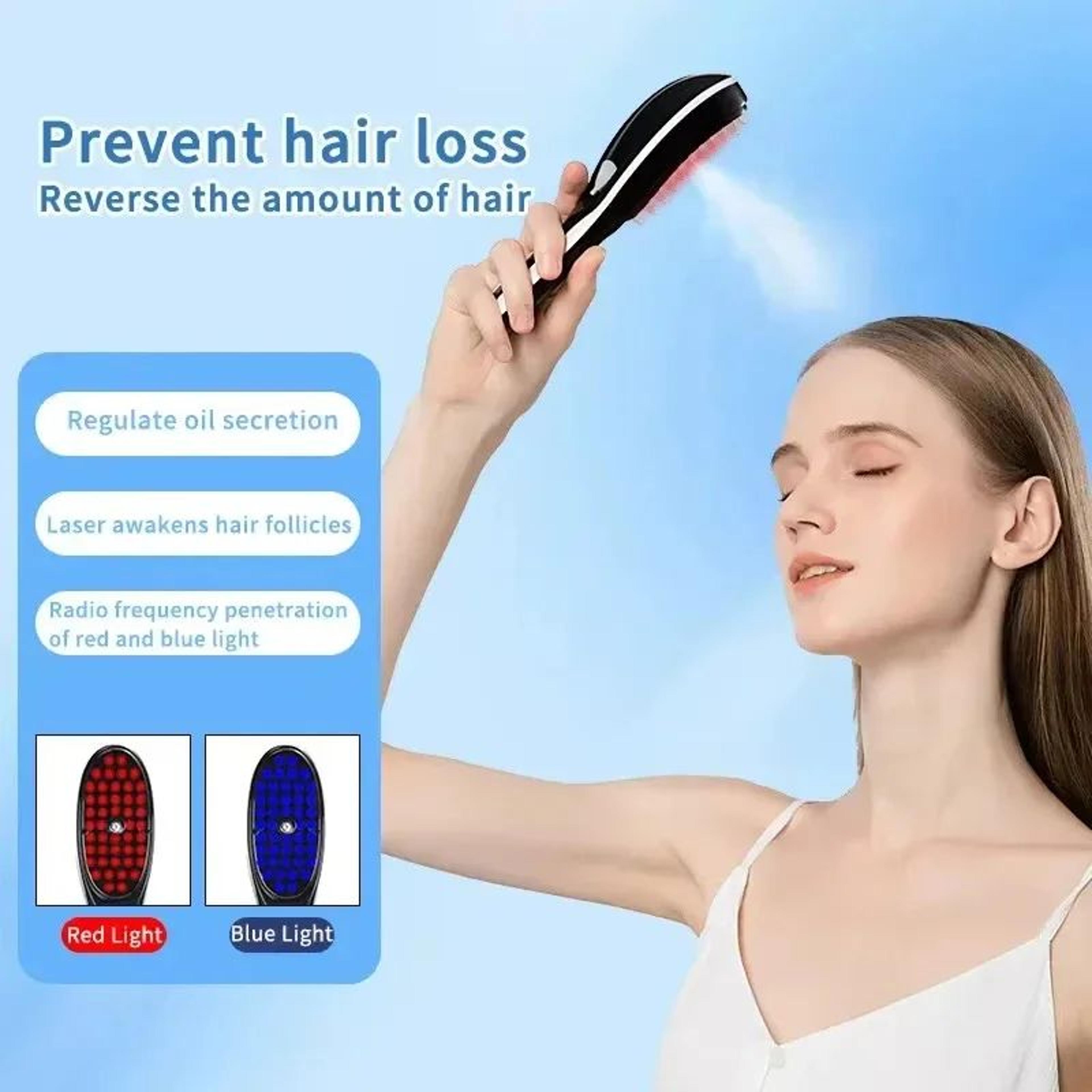 Red  Blue LED Scalp Massage Comb With Vibration For ThickerLooking Hair 2