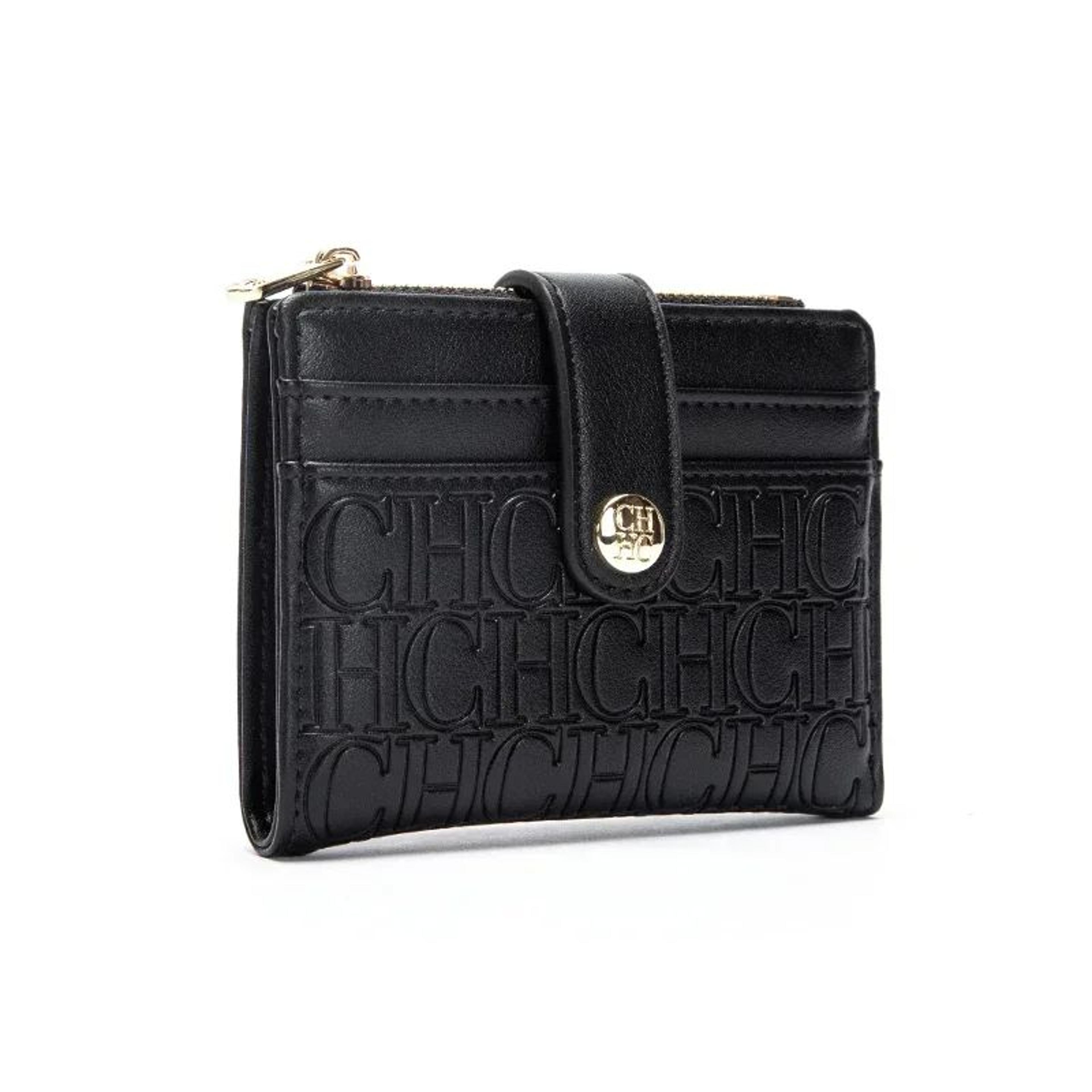 CH Compact PU Leather Card Holder Wallet For Women Small SnapClosure Wallet 0