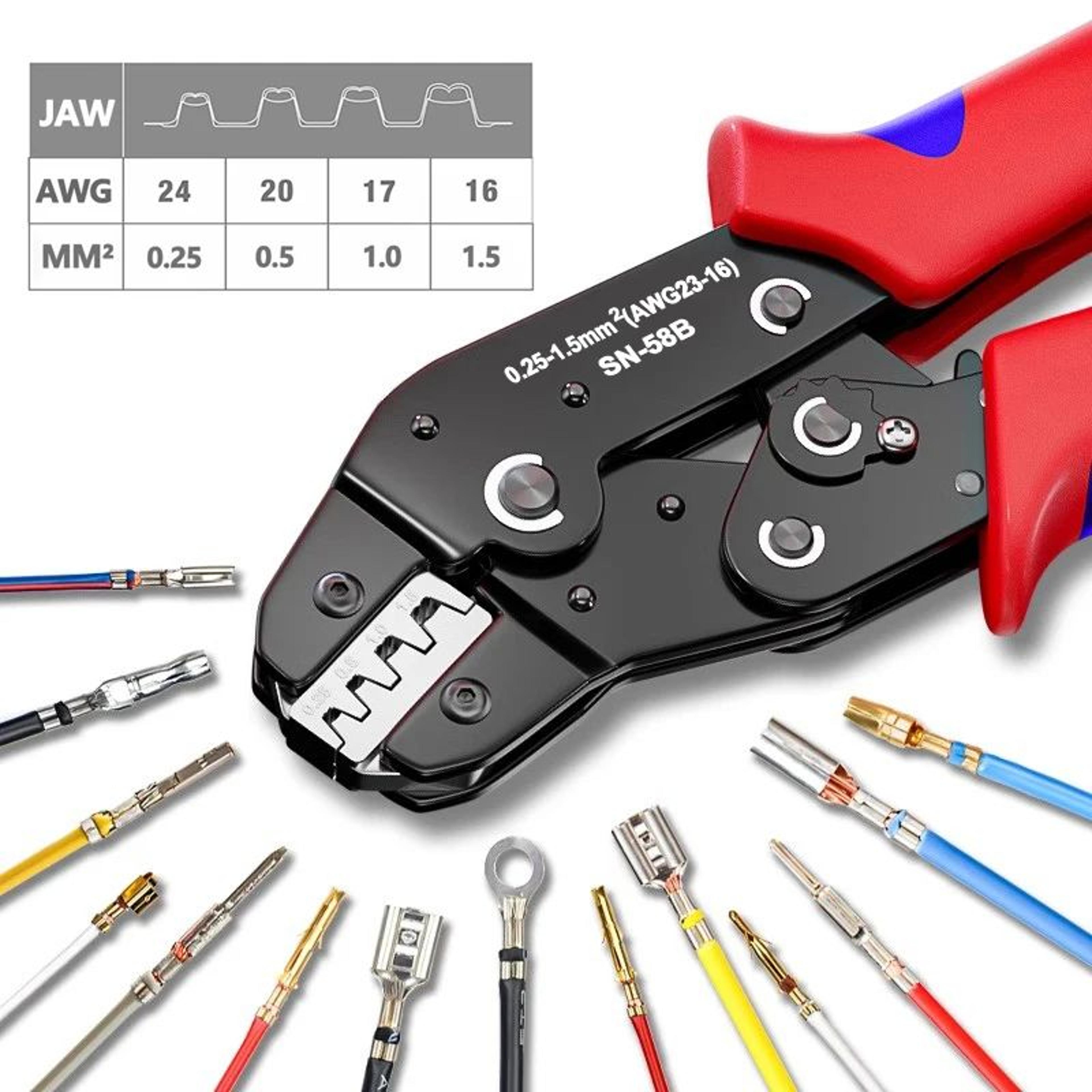 SN58B Open Barrel Crimping Tool For Dupont JST  Molex Terminals AWG2416 0