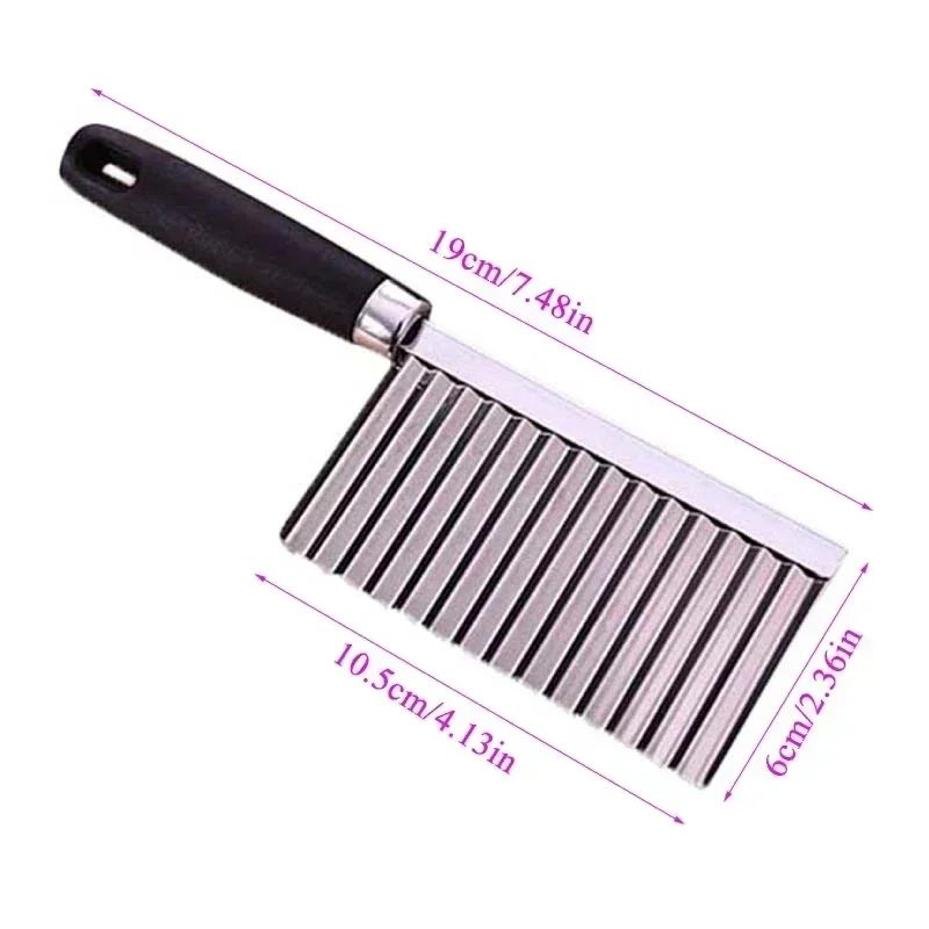 Stainless Steel Crinkle Cutter Wavy Slicer For Potatoes Fries Fruits  Veggies 1