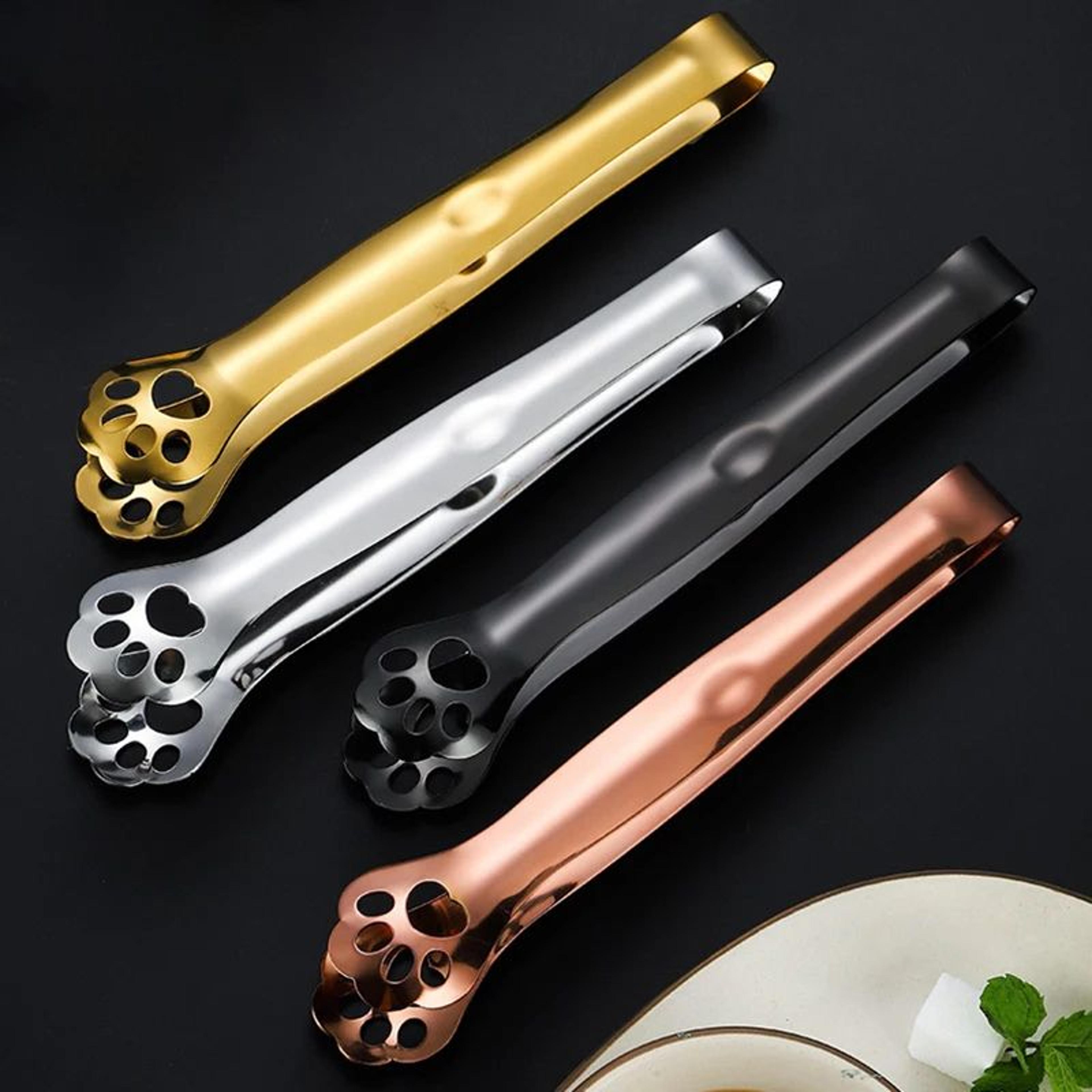 Cat Paw 304 Stainless Steel Food Tongs NonSlip Mini Kitchen Serving Tongs For BBQ Salad Ice  Snacks 5