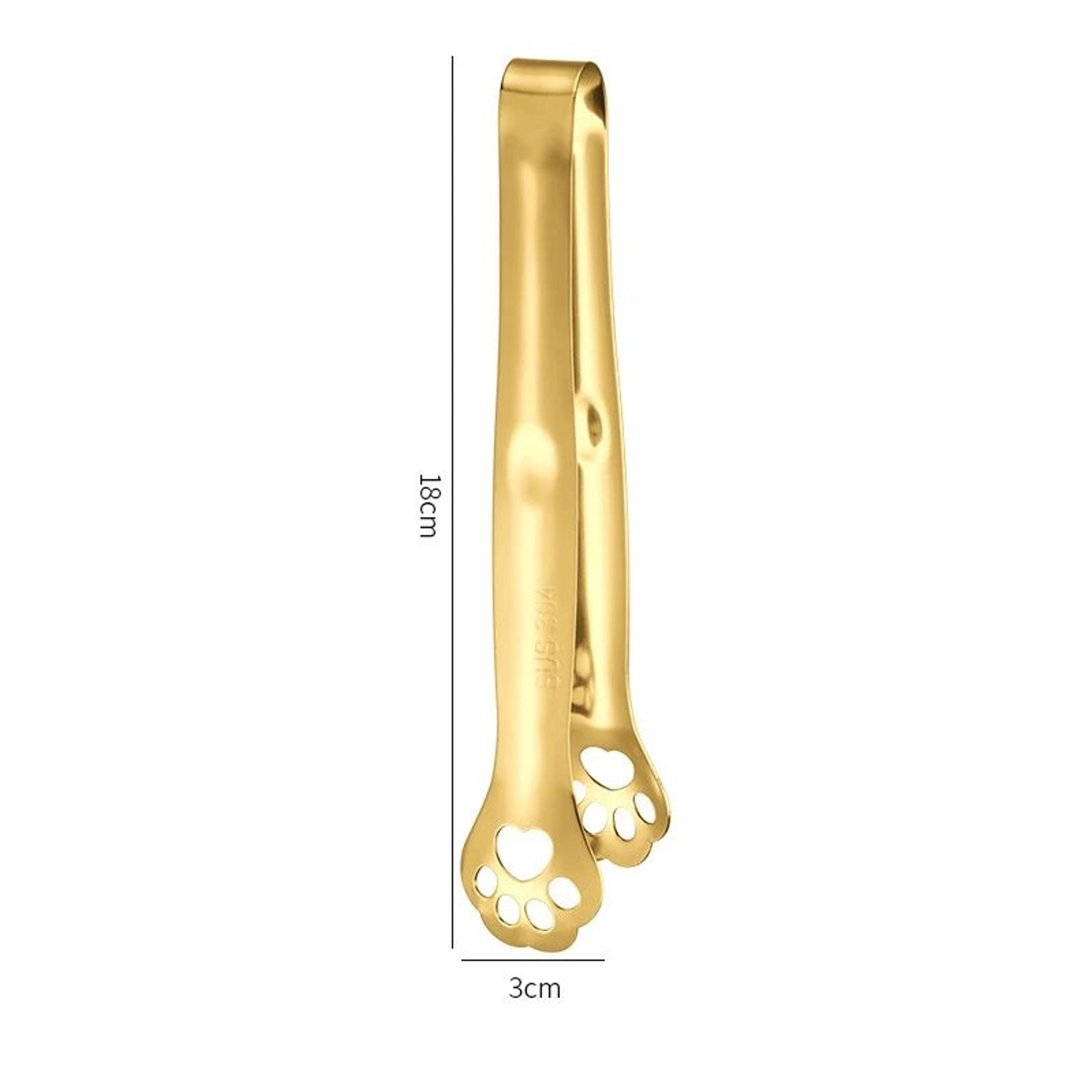 Cat Paw 304 Stainless Steel Food Tongs NonSlip Mini Kitchen Serving Tongs For BBQ Salad Ice  Snacks 6